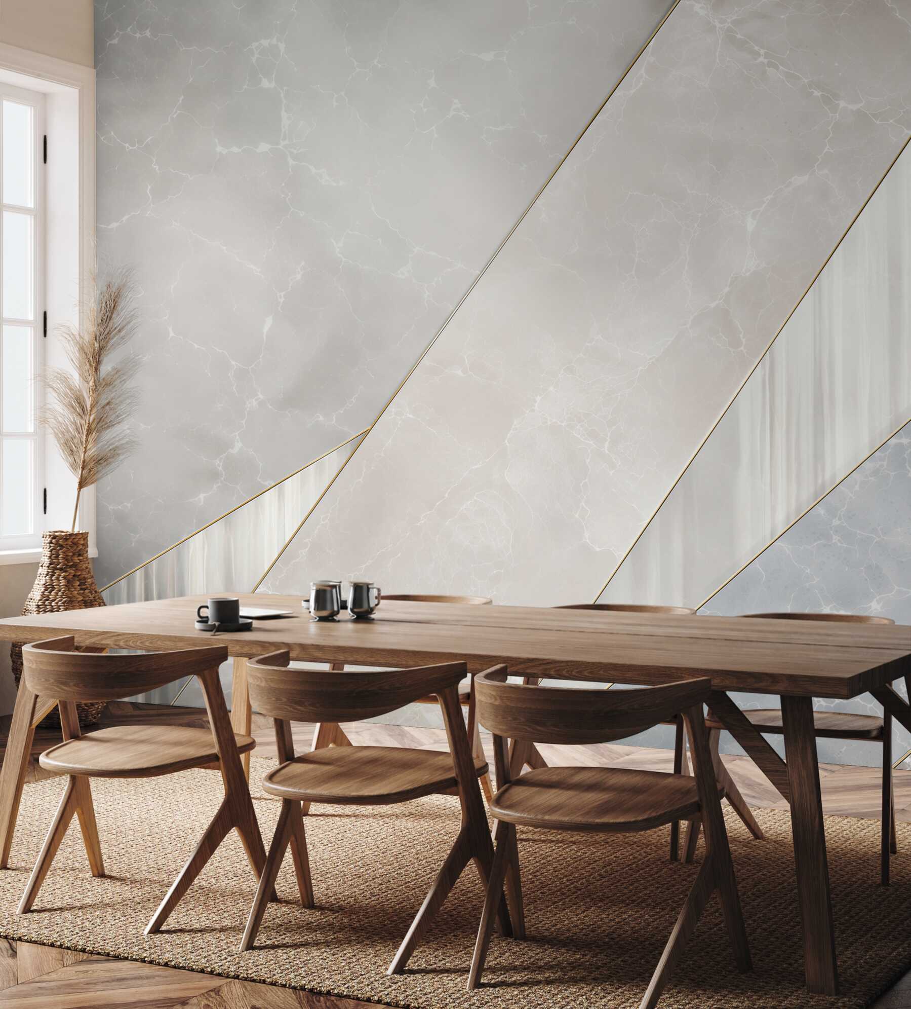 Fototapeta marmur beżowo szary ze złotymi liniami elegancka geometryczna?v23