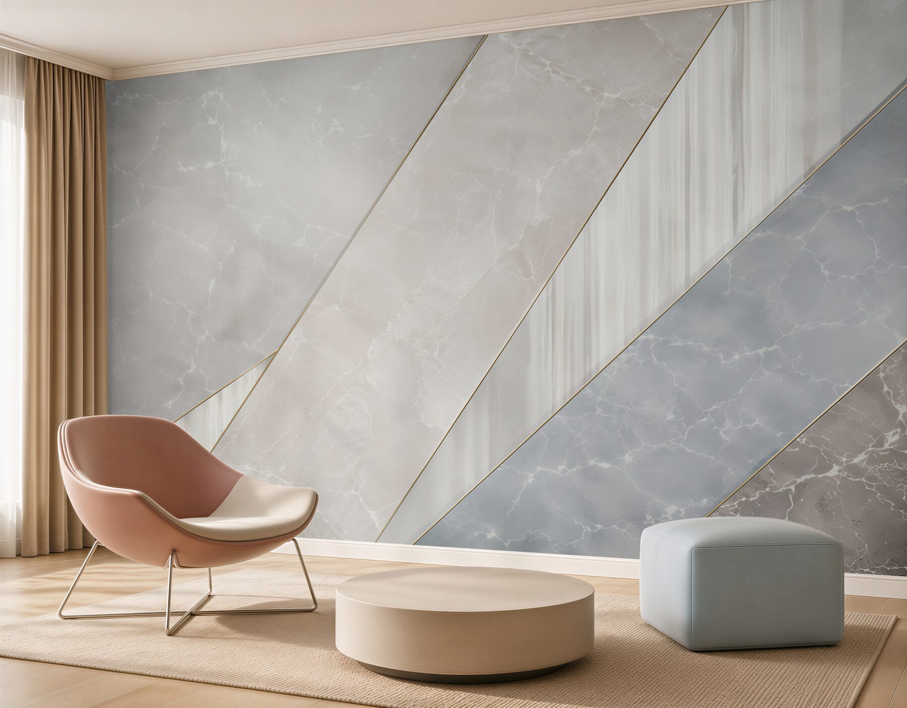 Fototapeta marmur beżowo szary ze złotymi liniami elegancka geometryczna?v23