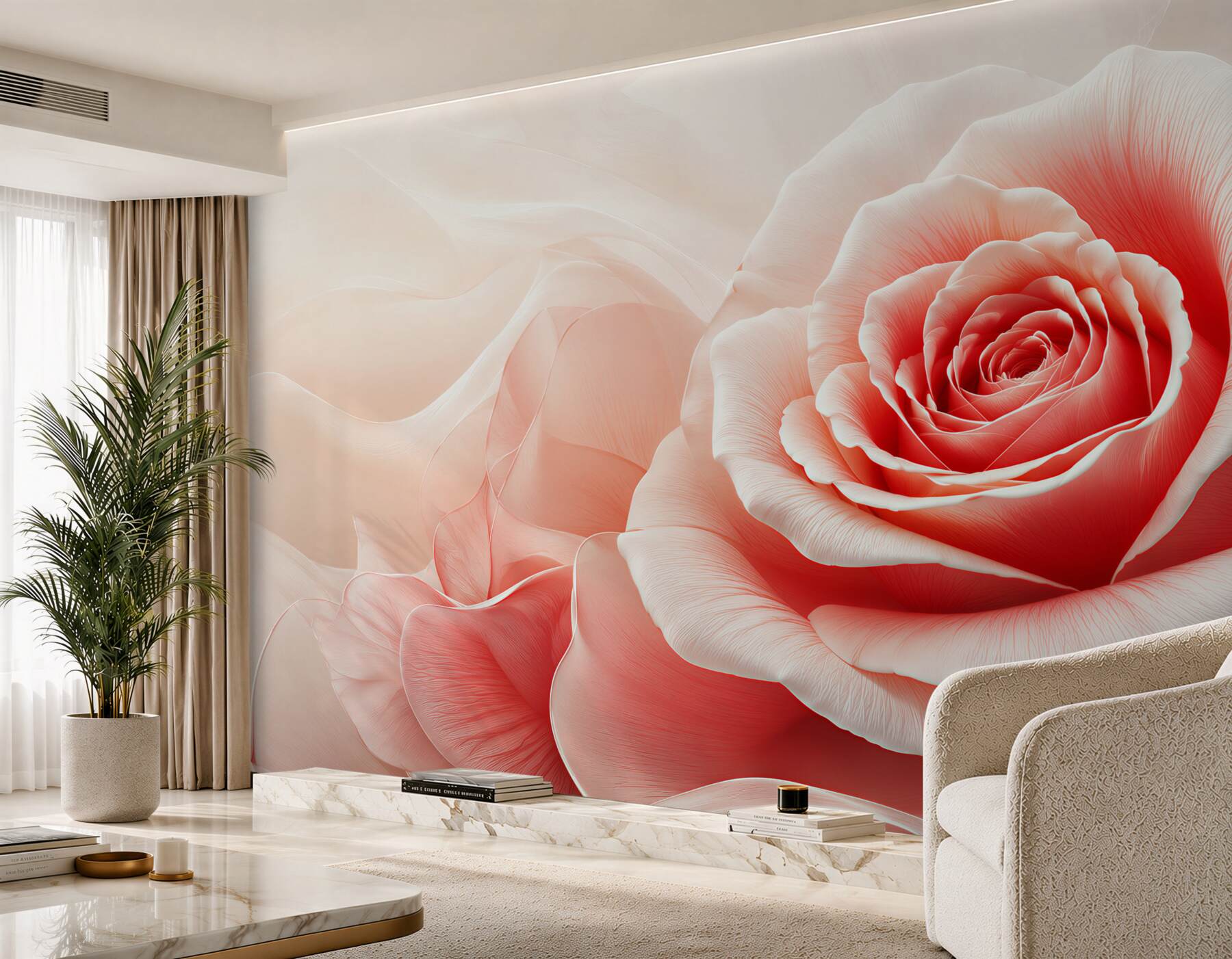 Fototapeta róża pudrowy róż subtelna elegancja do sypialni?v23
