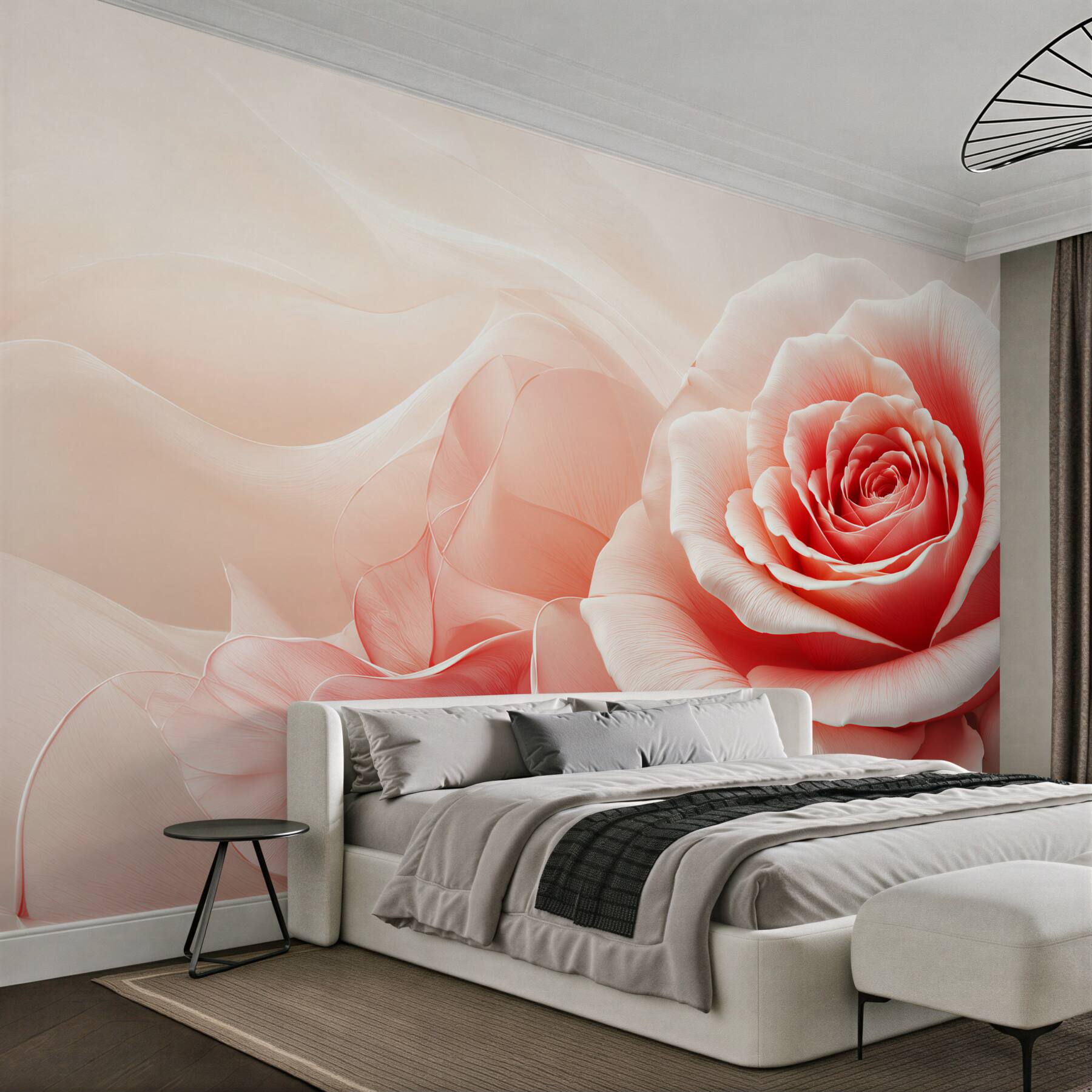 Fototapeta róża pudrowy róż subtelna elegancja do sypialni?v23