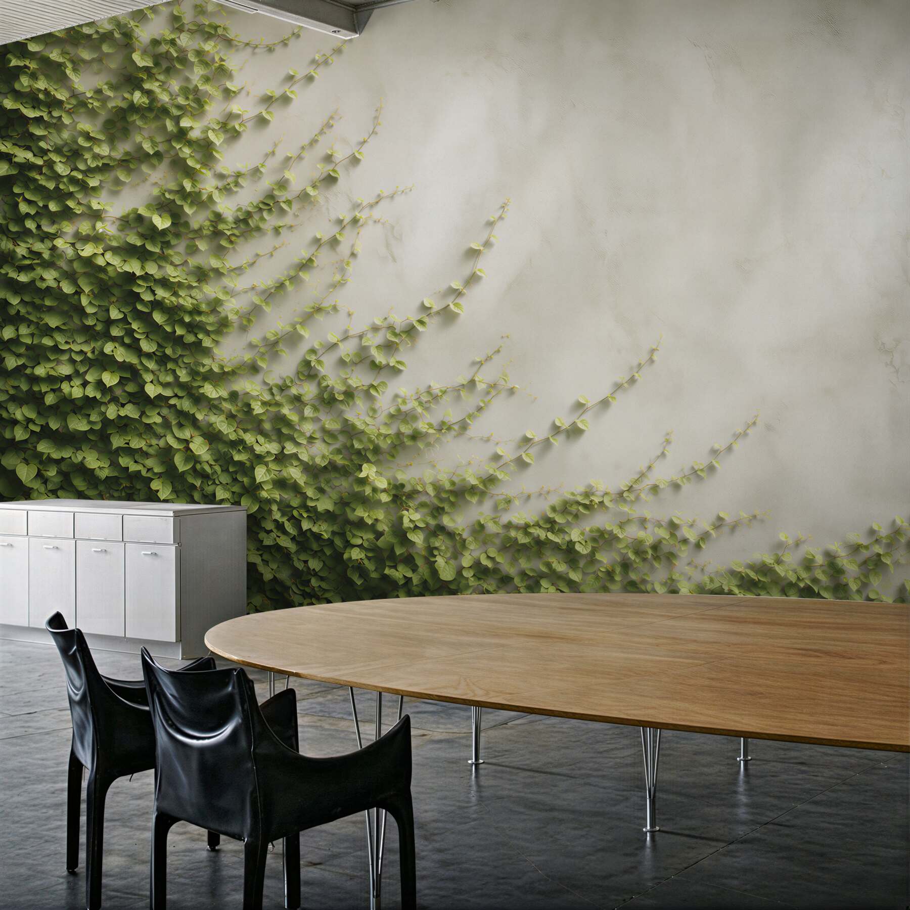 Fototapeta zielony bluszcz pnący na jasnej ścianie naturalna elegancja?v23