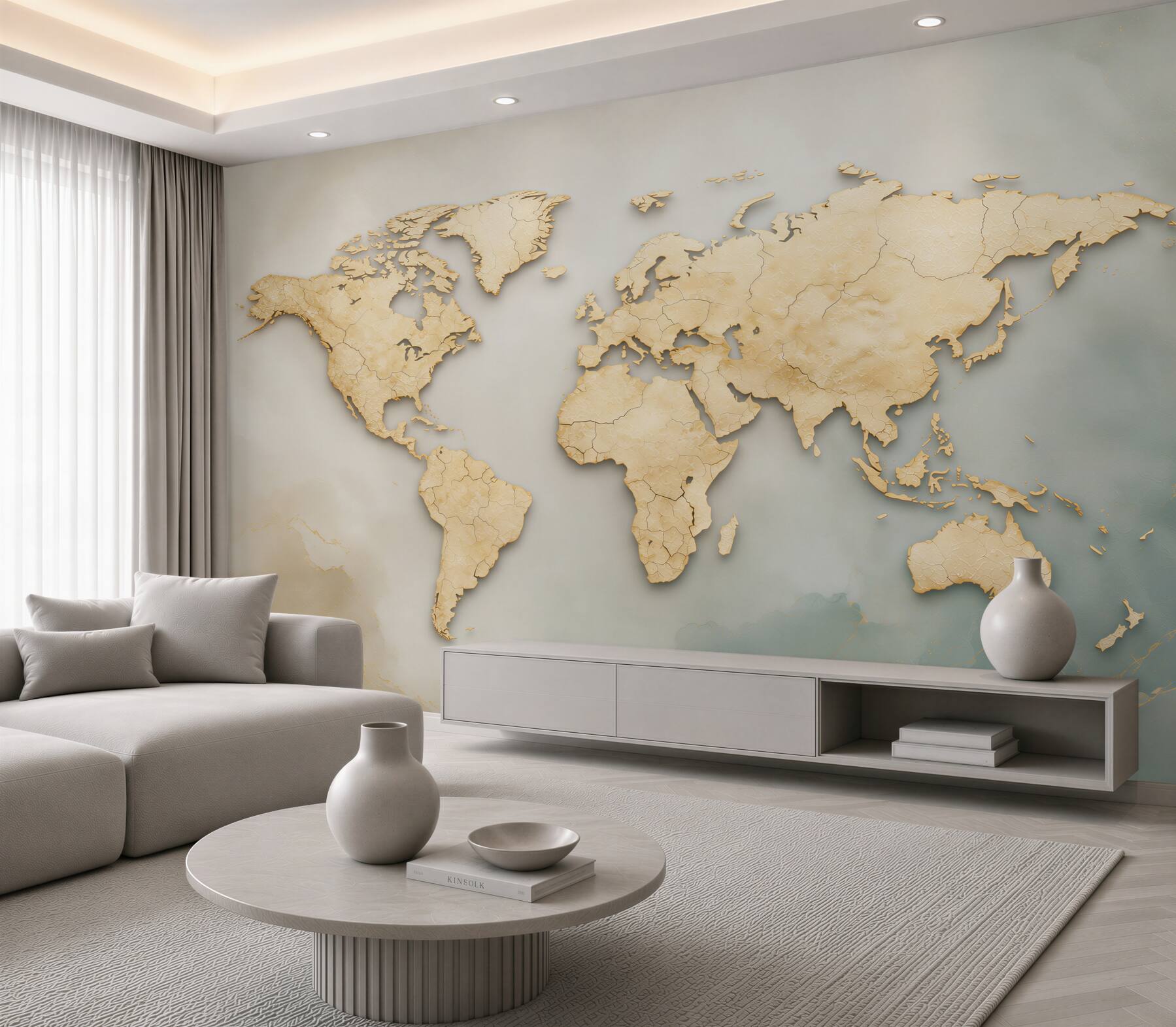 Fototapeta mapa świata beżowa przestrzenna do eleganckiego biura?v23