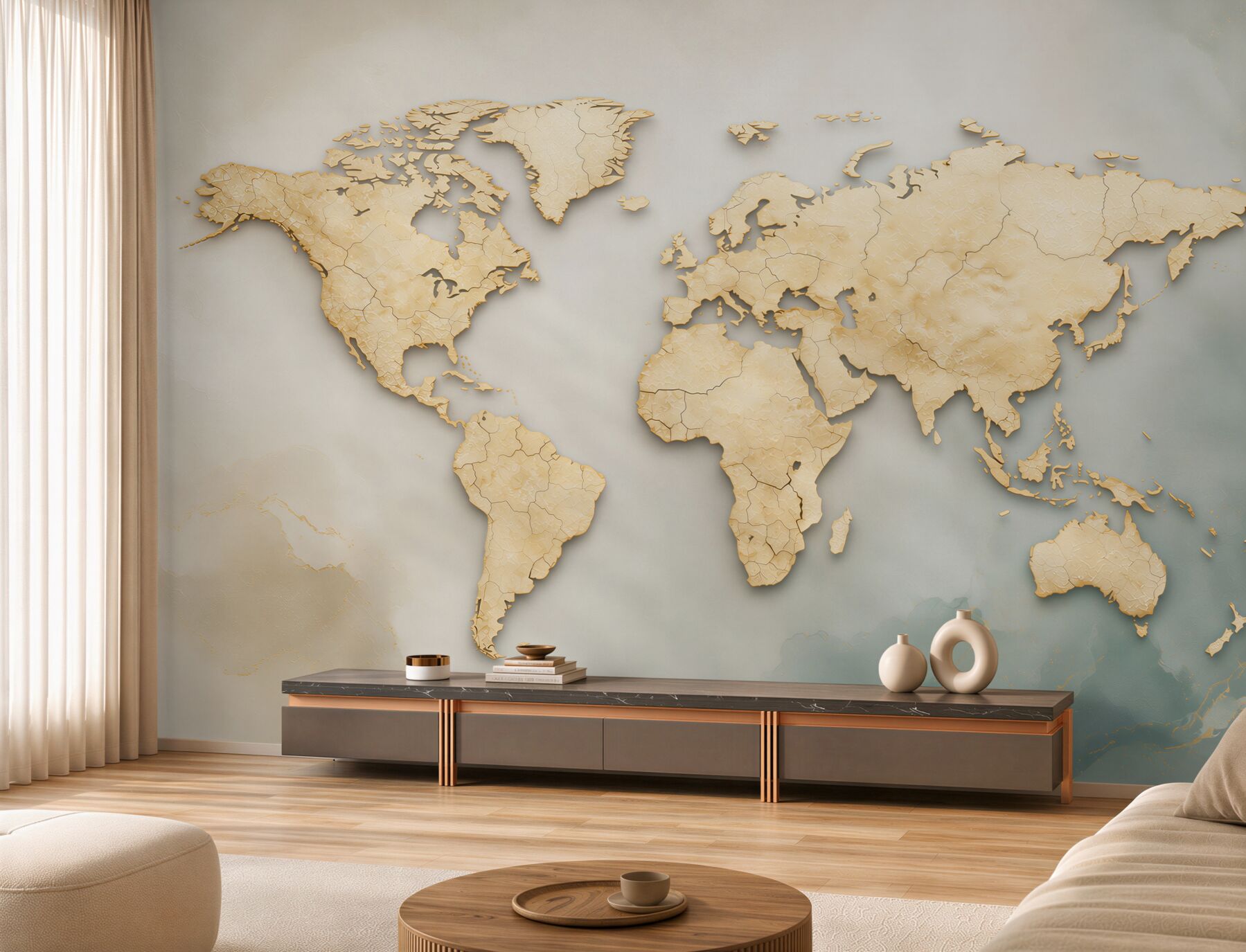 Fototapeta mapa świata beżowa przestrzenna do eleganckiego biura?v23