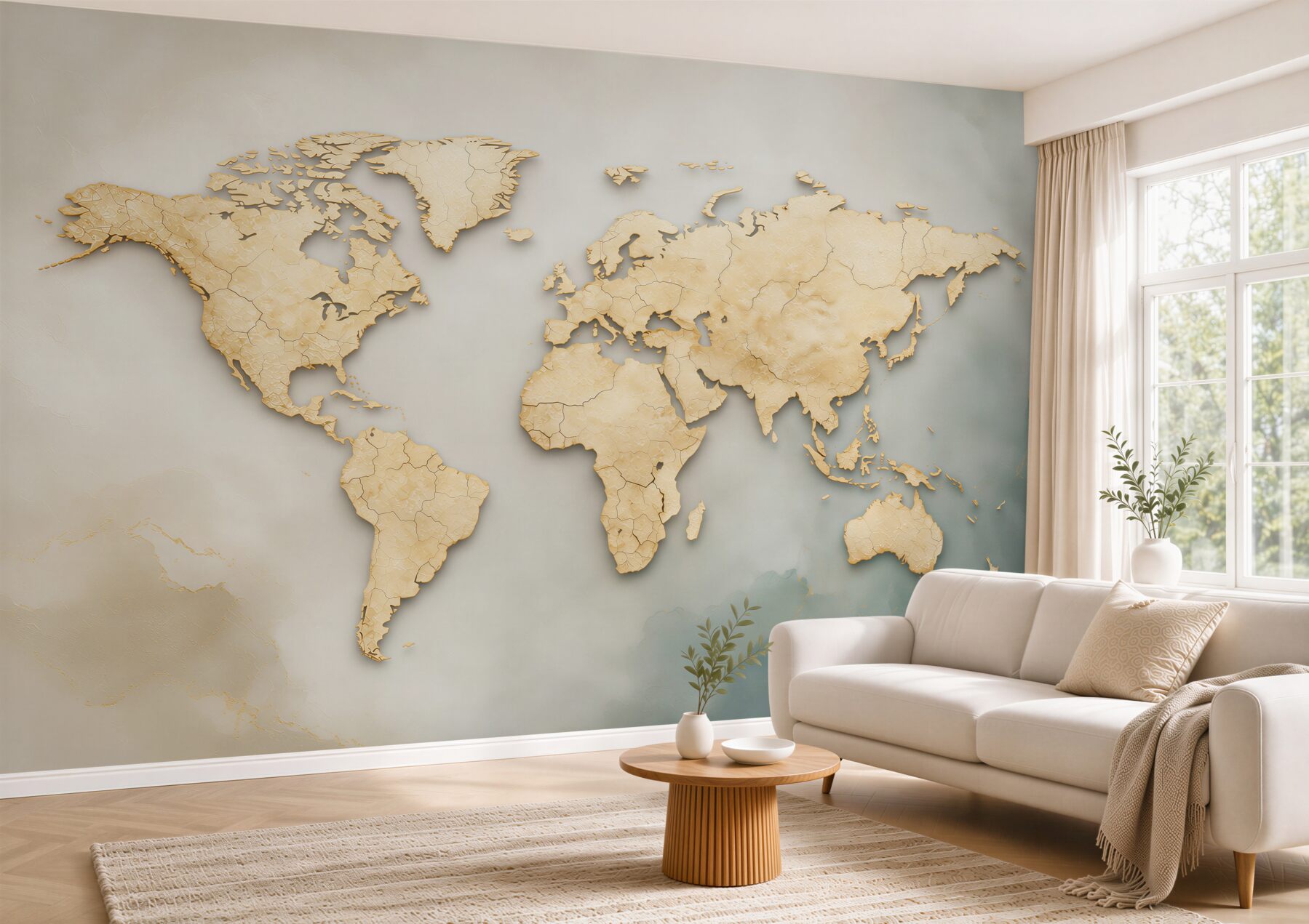 Fototapeta mapa świata beżowa przestrzenna do eleganckiego biura?v23