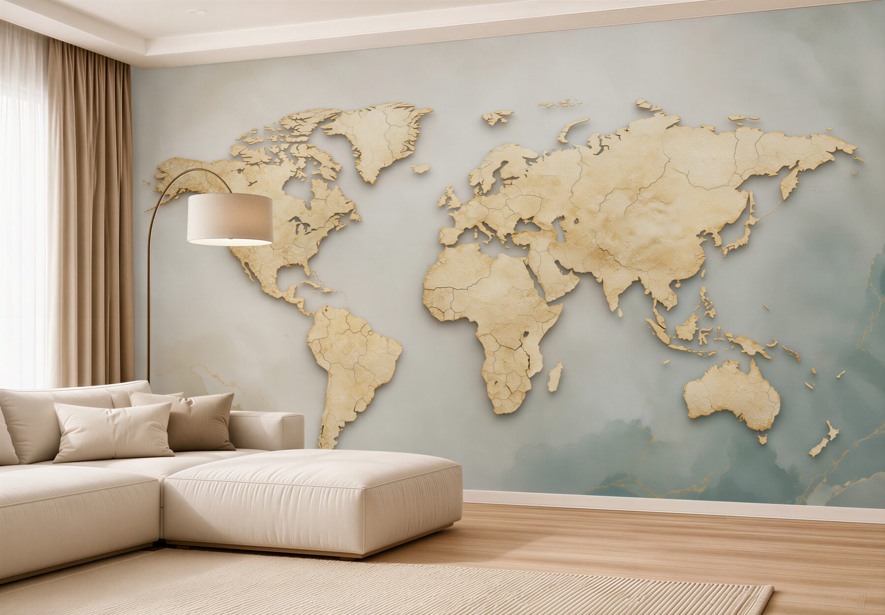 Fototapeta mapa świata beżowa przestrzenna do eleganckiego biura?v23