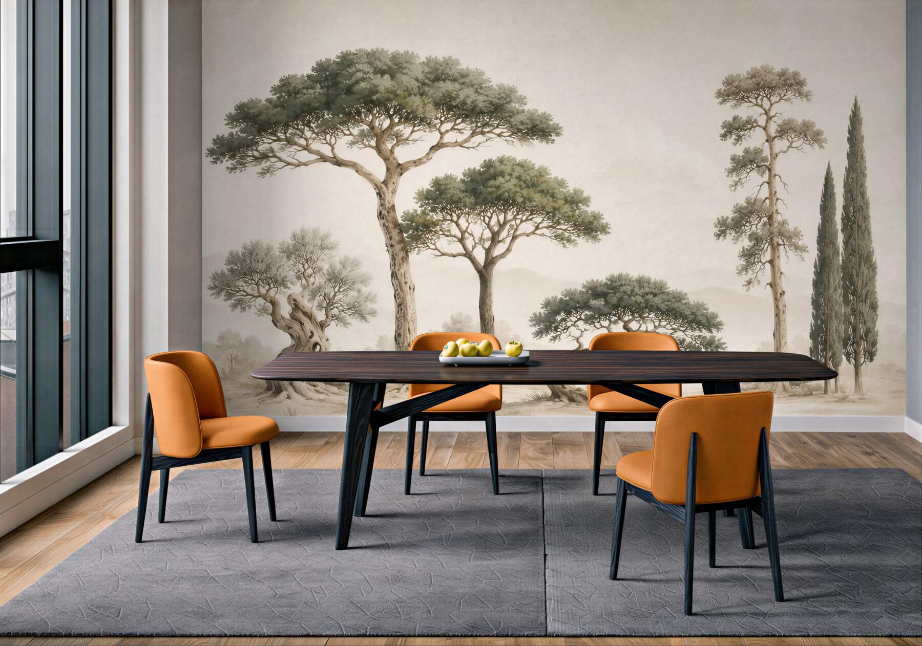 Fototapeta śródziemnomorskie drzewa w beżowych tonach elegancka?v23