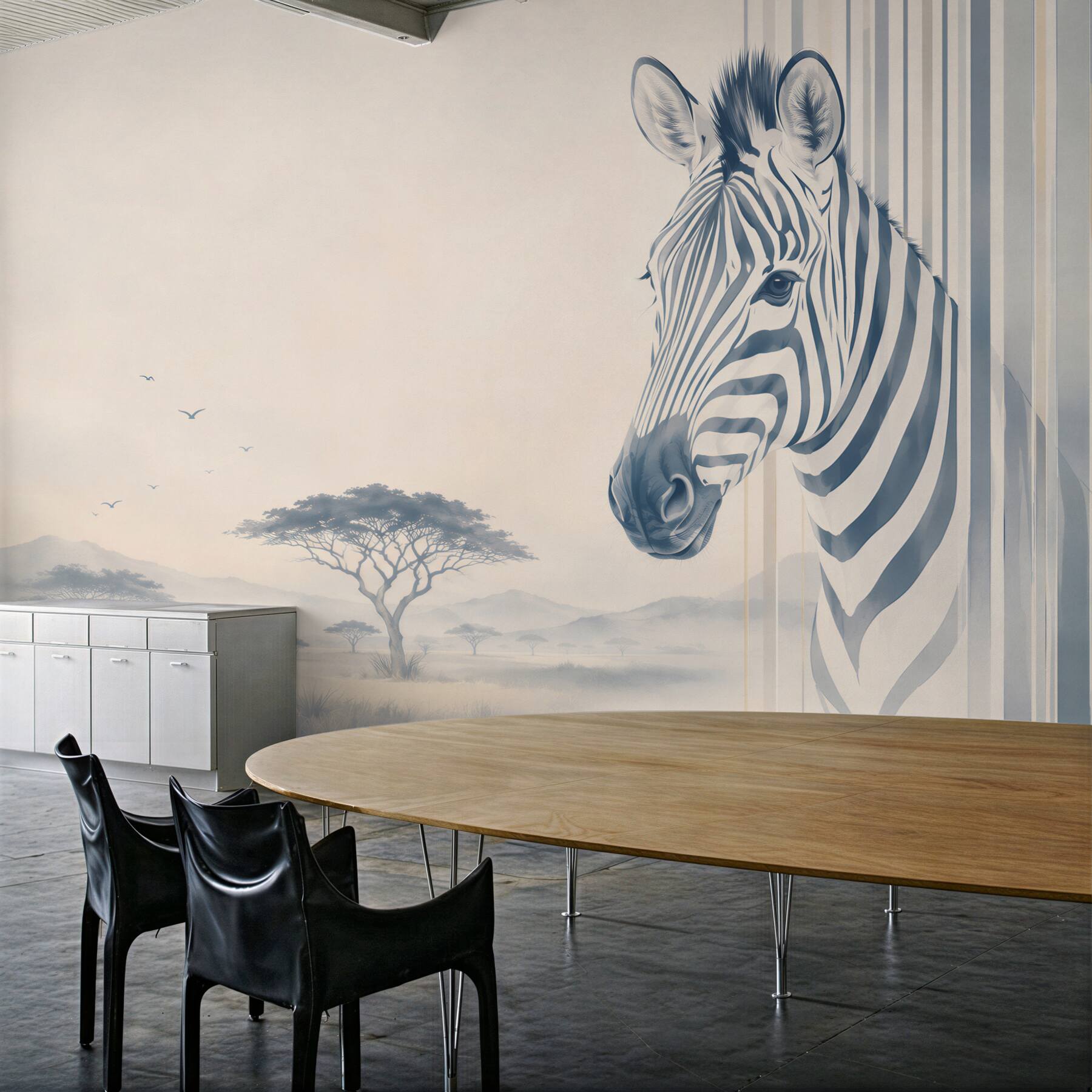 Fototapeta zebra na sawannie beżowo szara nowoczesna?v23