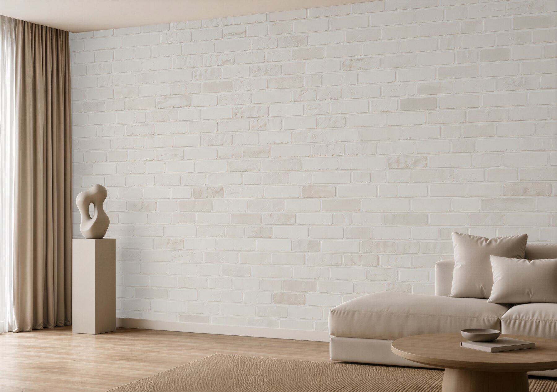 Fototapeta biała cegła minimalistyczna do skandynawskiego wnętrza?v23