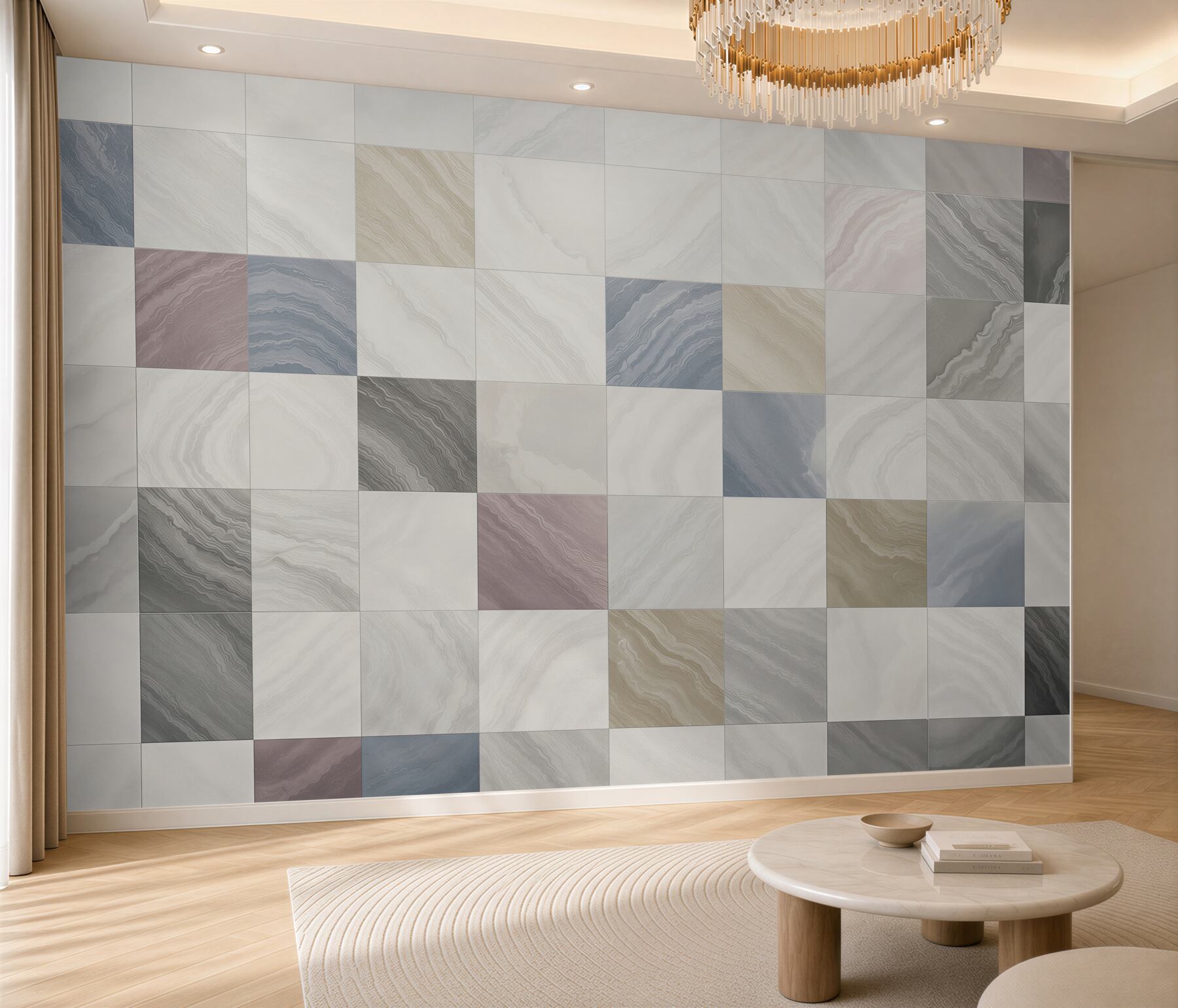 Fototapeta marmurowa mozaika pastelowa geometryczna do eleganckiego wnętrza?v23