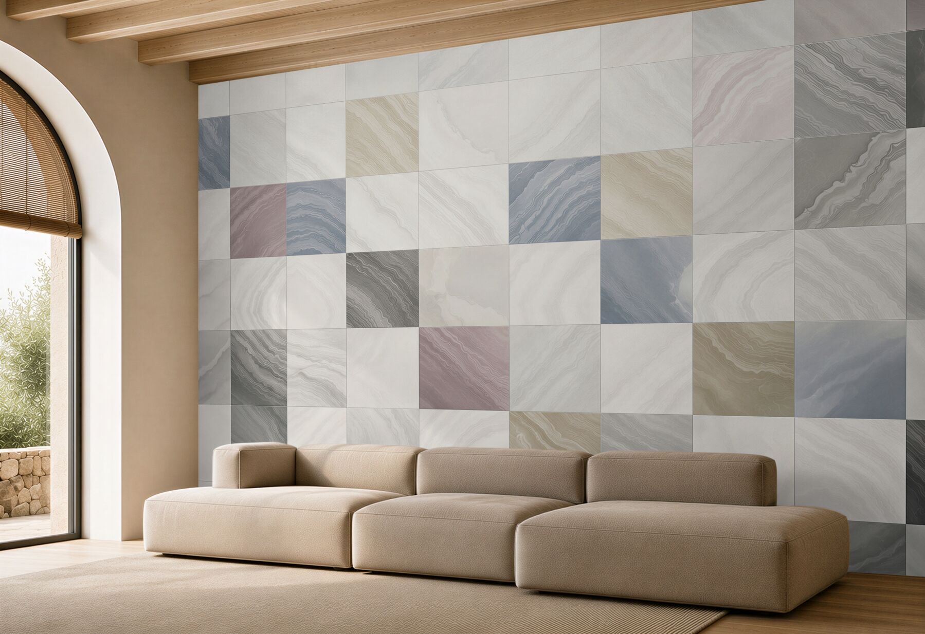 Fototapeta marmurowa mozaika pastelowa geometryczna do eleganckiego wnętrza?v23