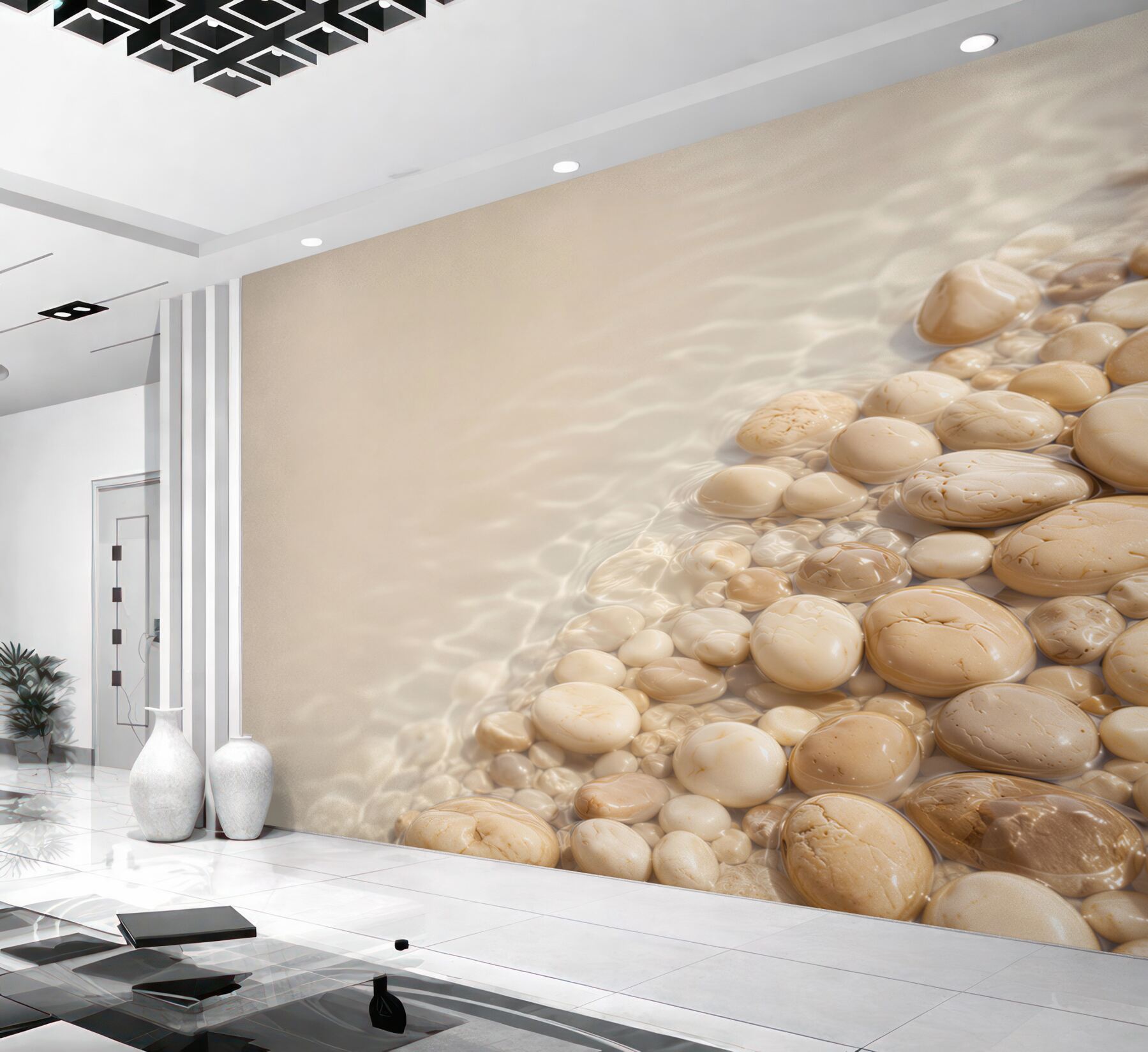Fototapeta beżowe kamienie w wodzie relaksująca spa?v23