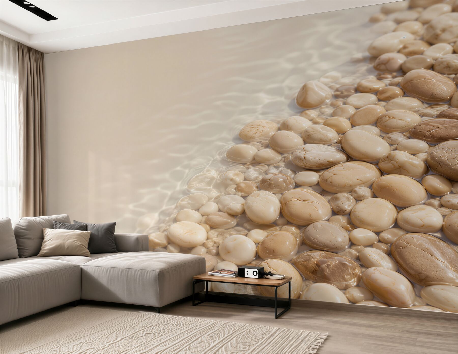 Fototapeta beżowe kamienie w wodzie relaksująca spa?v23