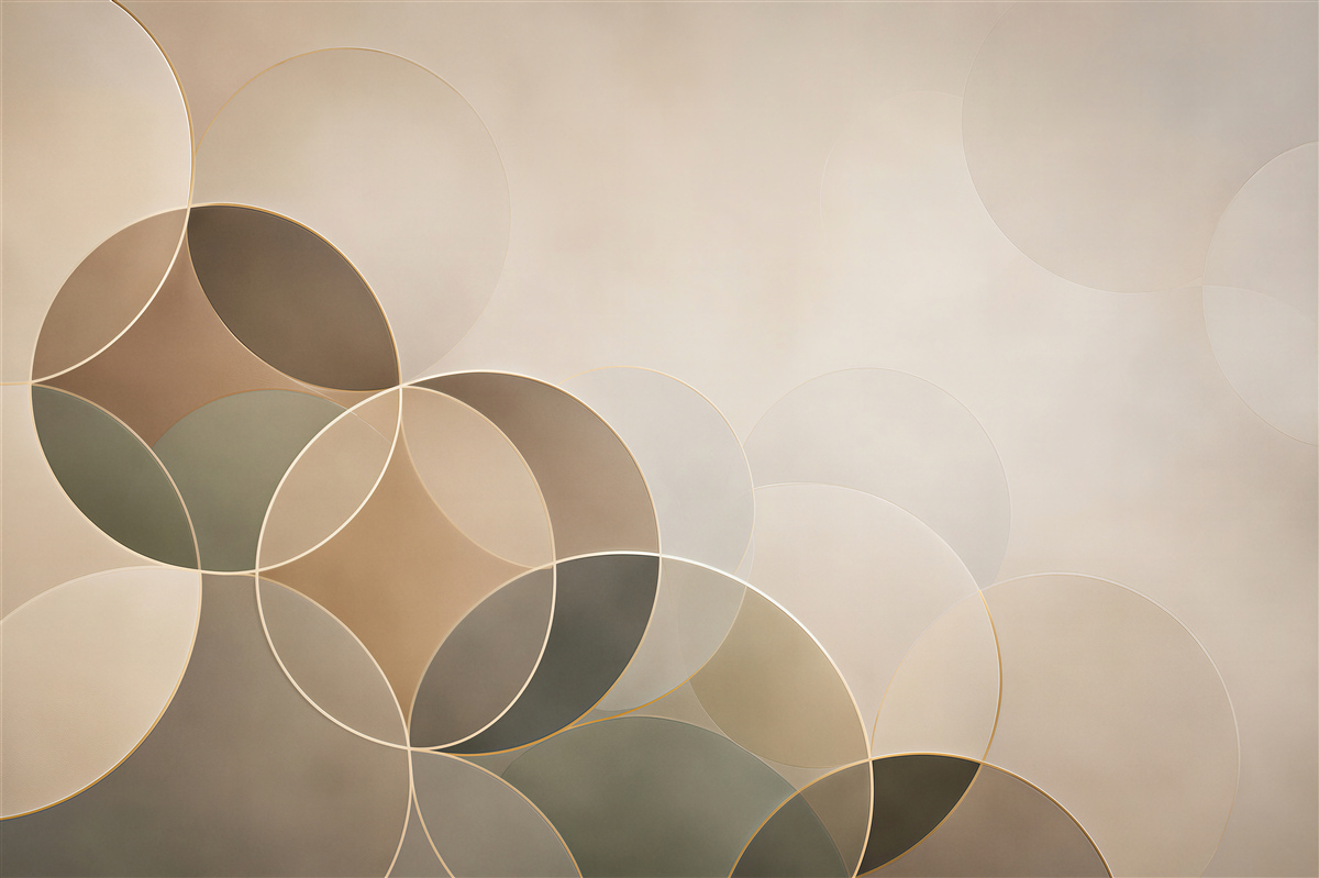 Fototapeta geometryczne koła beżowe nowoczesny wzór do eleganckiego wnętrza