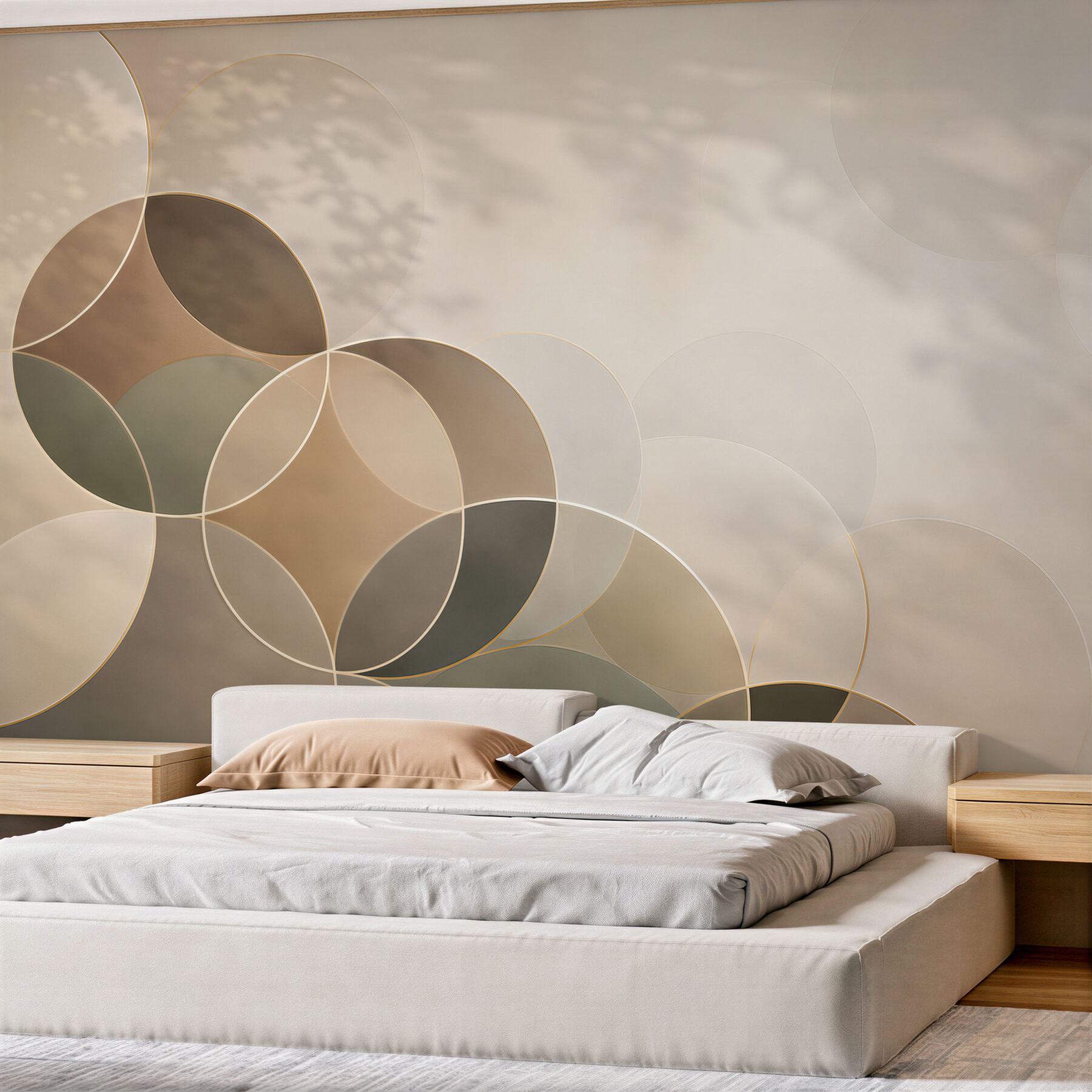 Fototapeta geometryczne koła beżowe nowoczesny wzór do eleganckiego wnętrza?v23