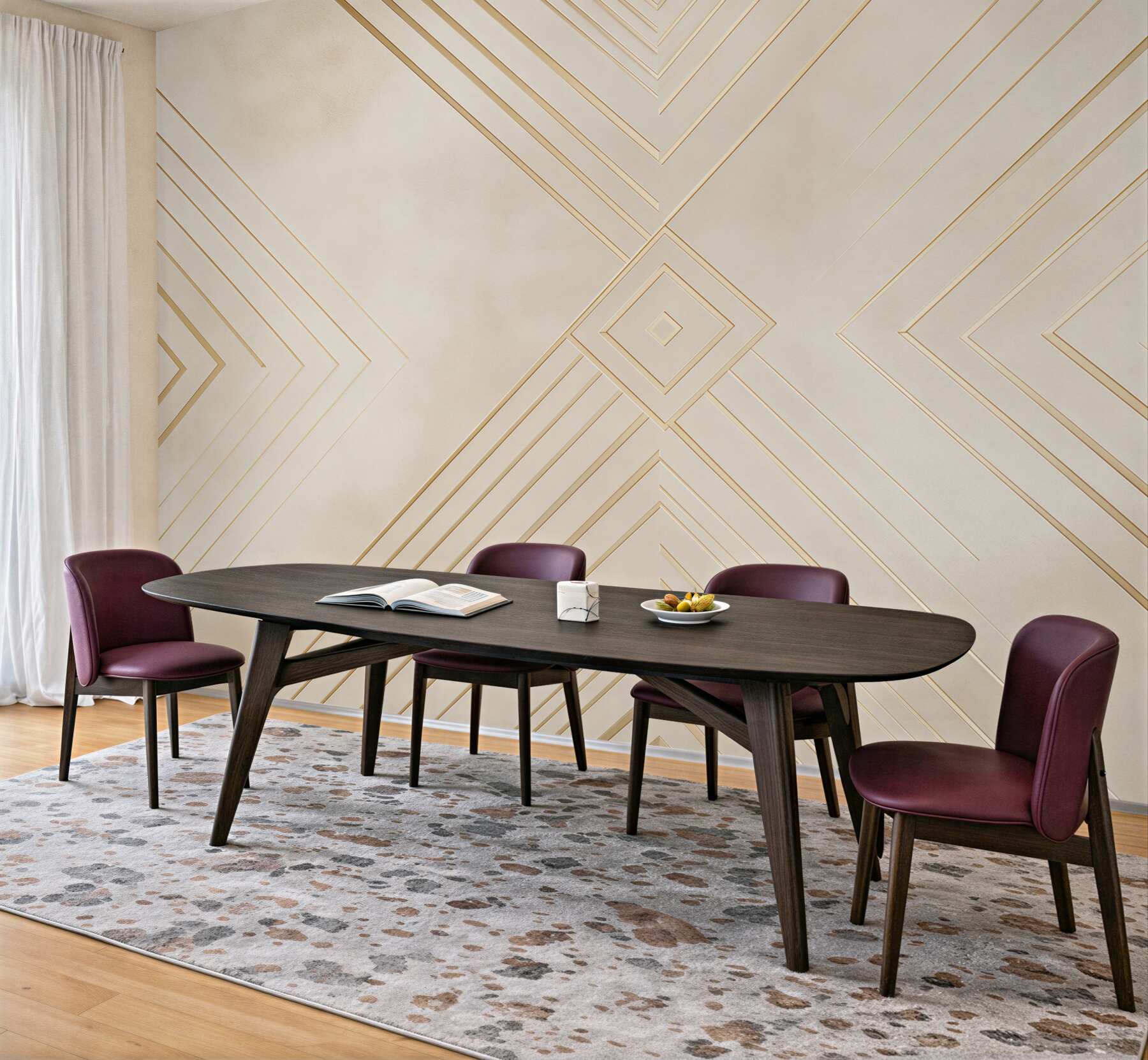 Fototapeta geometryczny art deco beżowa ze złotymi liniami do salonu?v23
