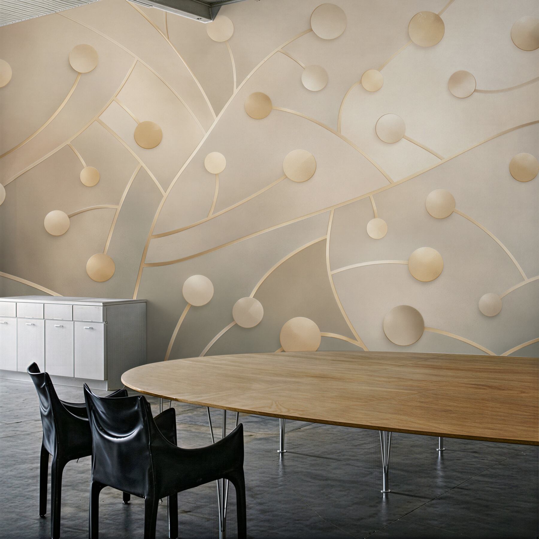 Fototapeta geometryczne złote koła beżowe nowoczesna elegancja do salonu?v23