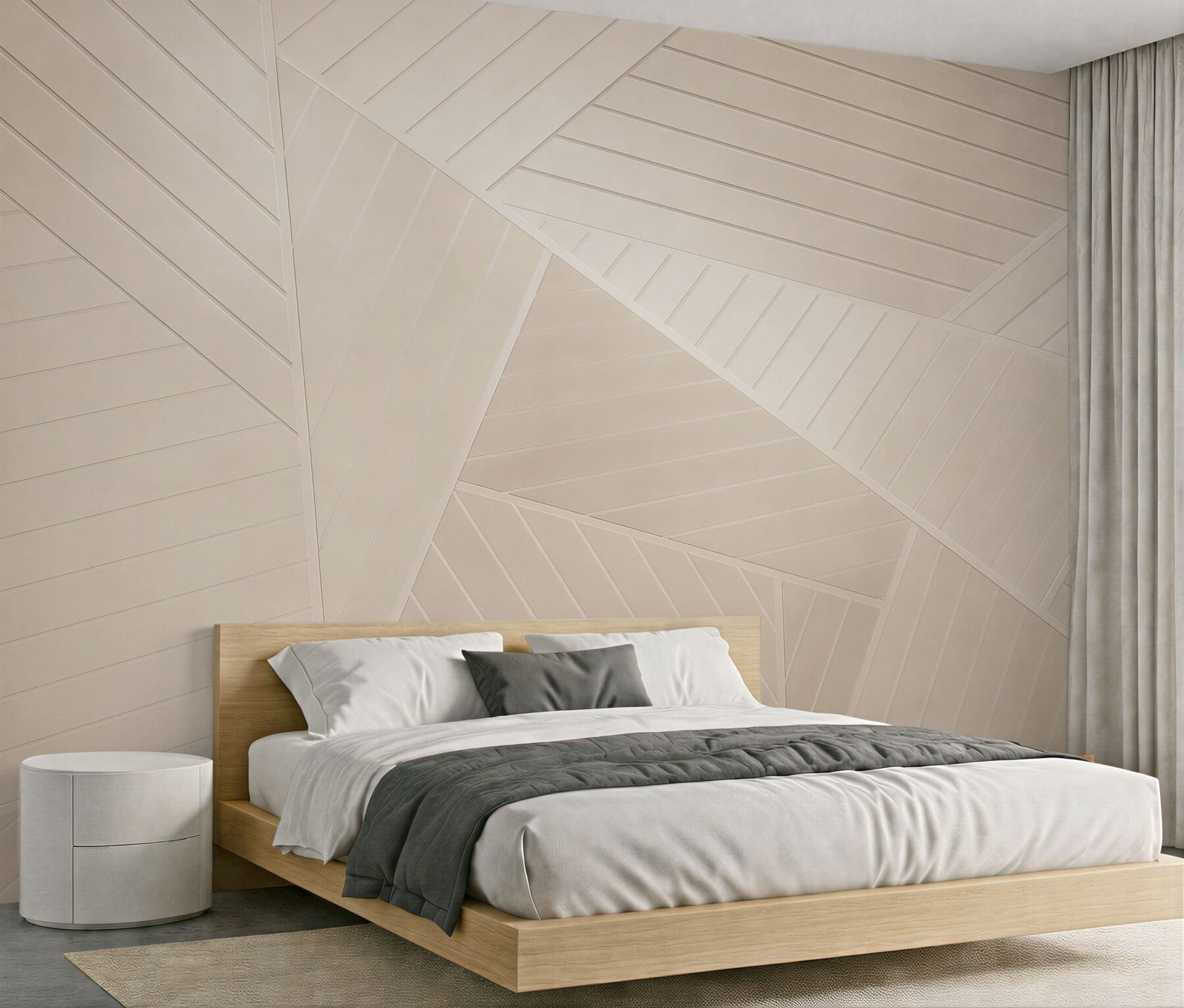 Fototapeta geometryczne panele drewniane beżowe nowoczesne?v23