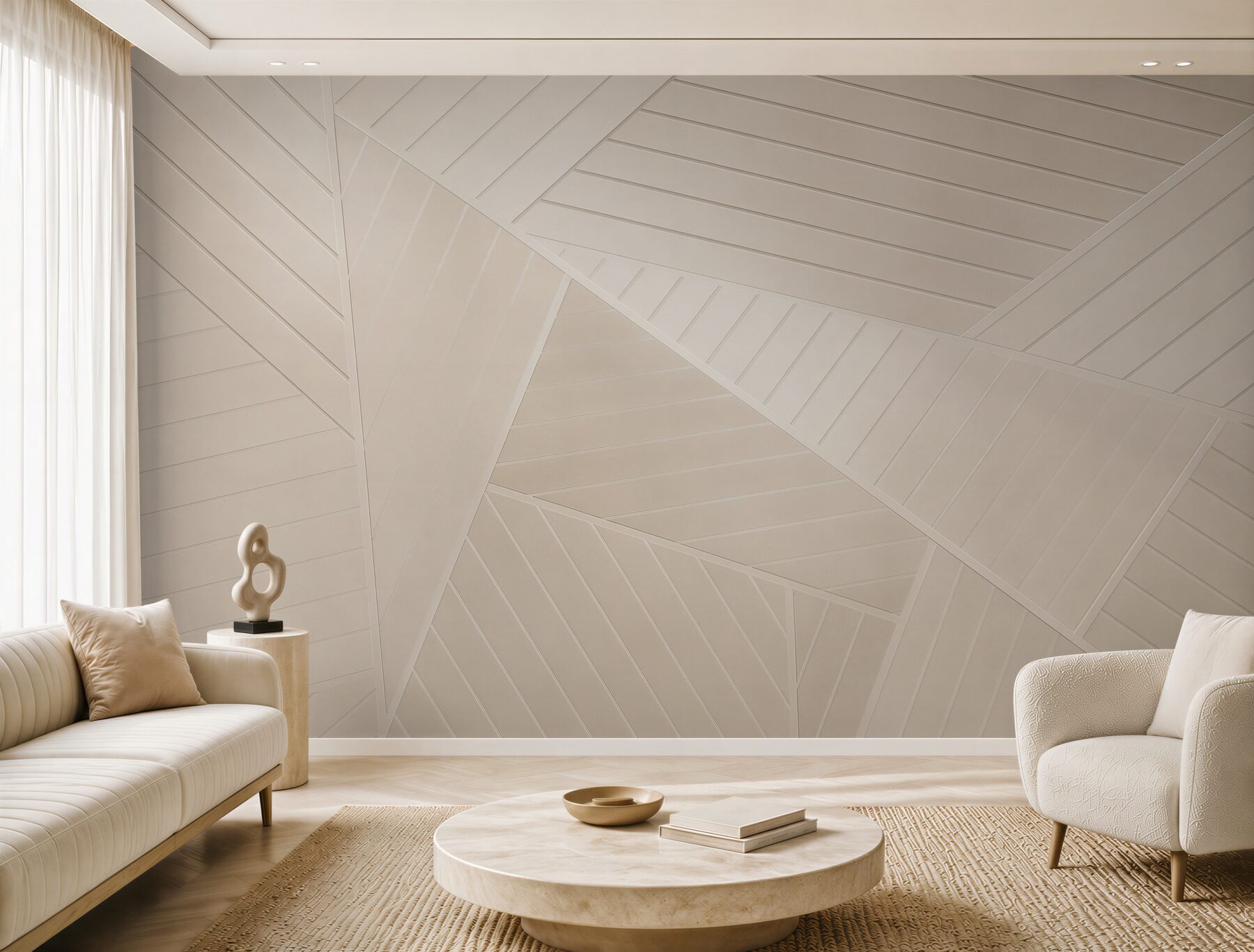Fototapeta geometryczne panele drewniane beżowe nowoczesne?v23