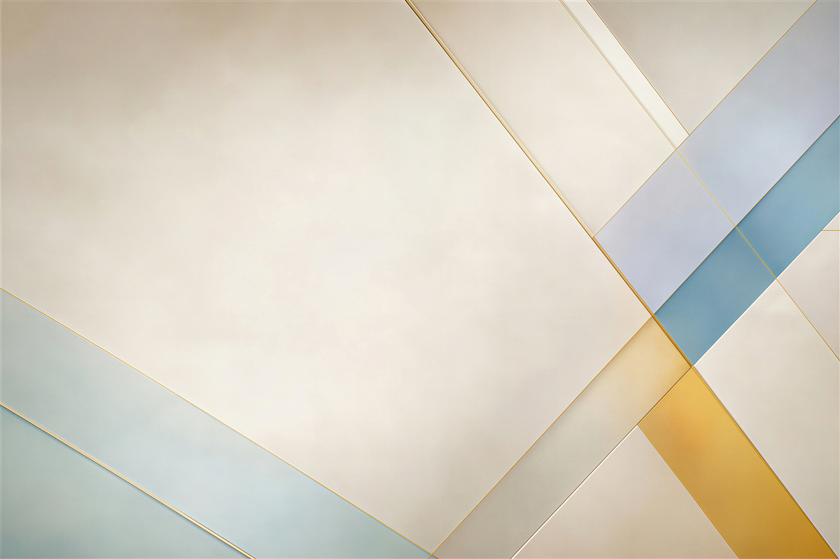 Fototapeta geometryczna abstrakcja beżowa z błękitem i złotymi liniami