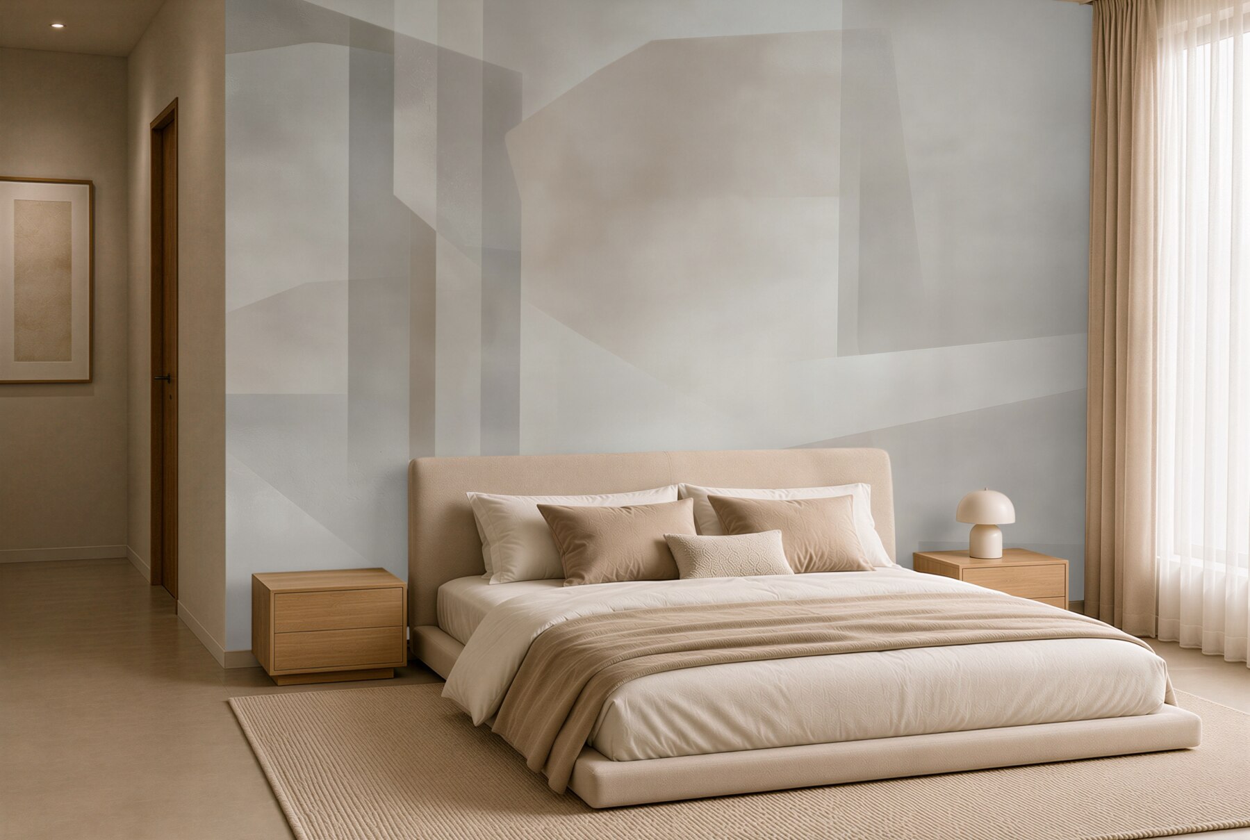 Fototapeta geometryczna abstrakcja beżowa minimalistyczna do nowoczesnego salonu?v23
