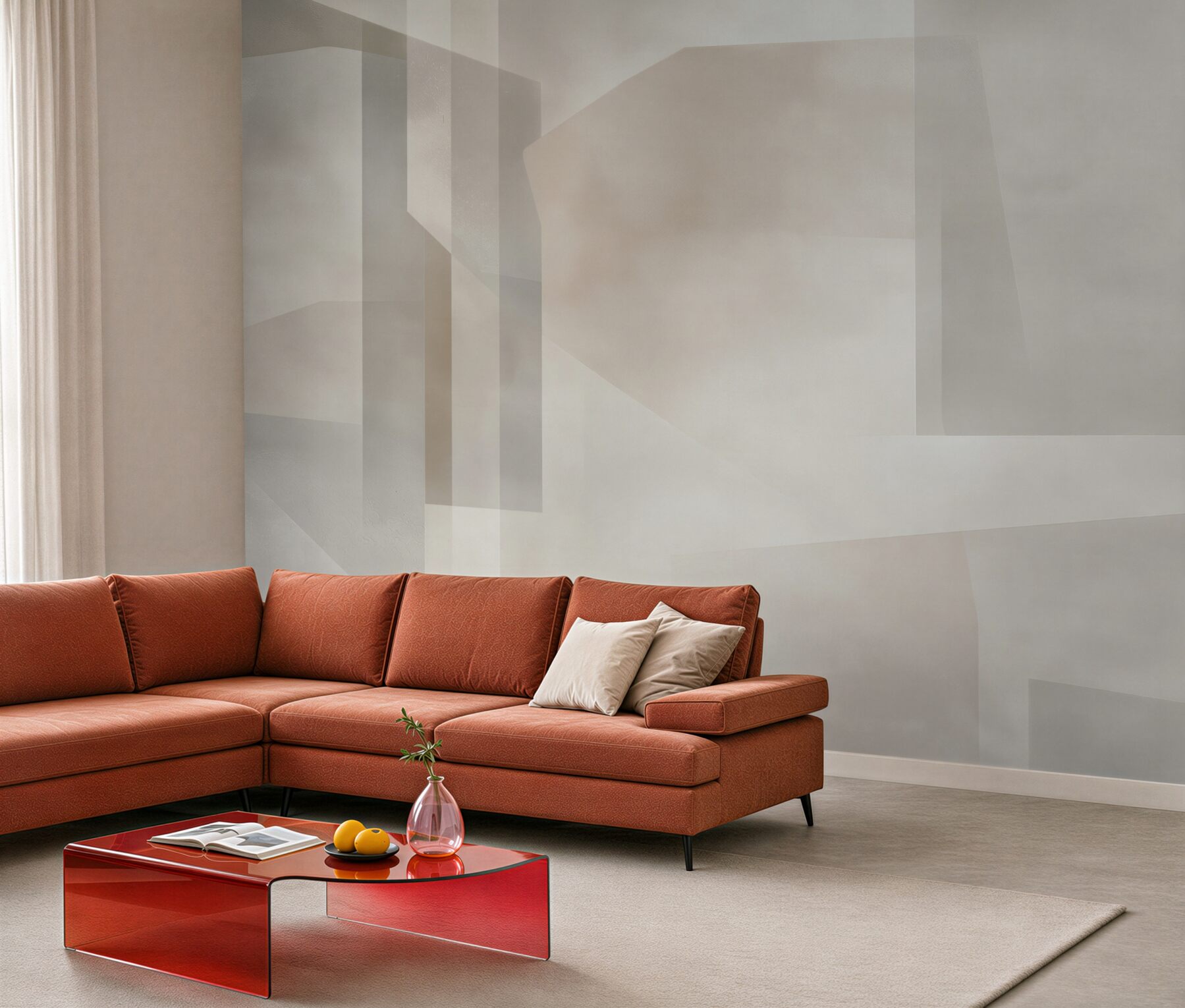 Fototapeta geometryczna abstrakcja beżowa minimalistyczna do nowoczesnego salonu?v23