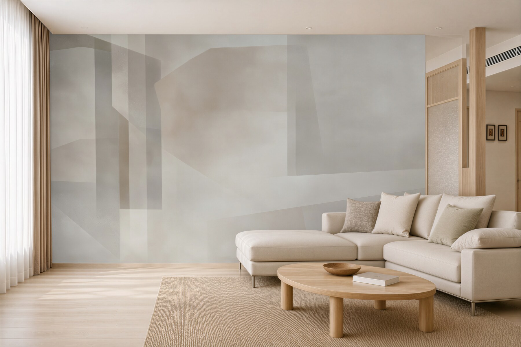 Fototapeta geometryczna abstrakcja beżowa minimalistyczna do nowoczesnego salonu?v23