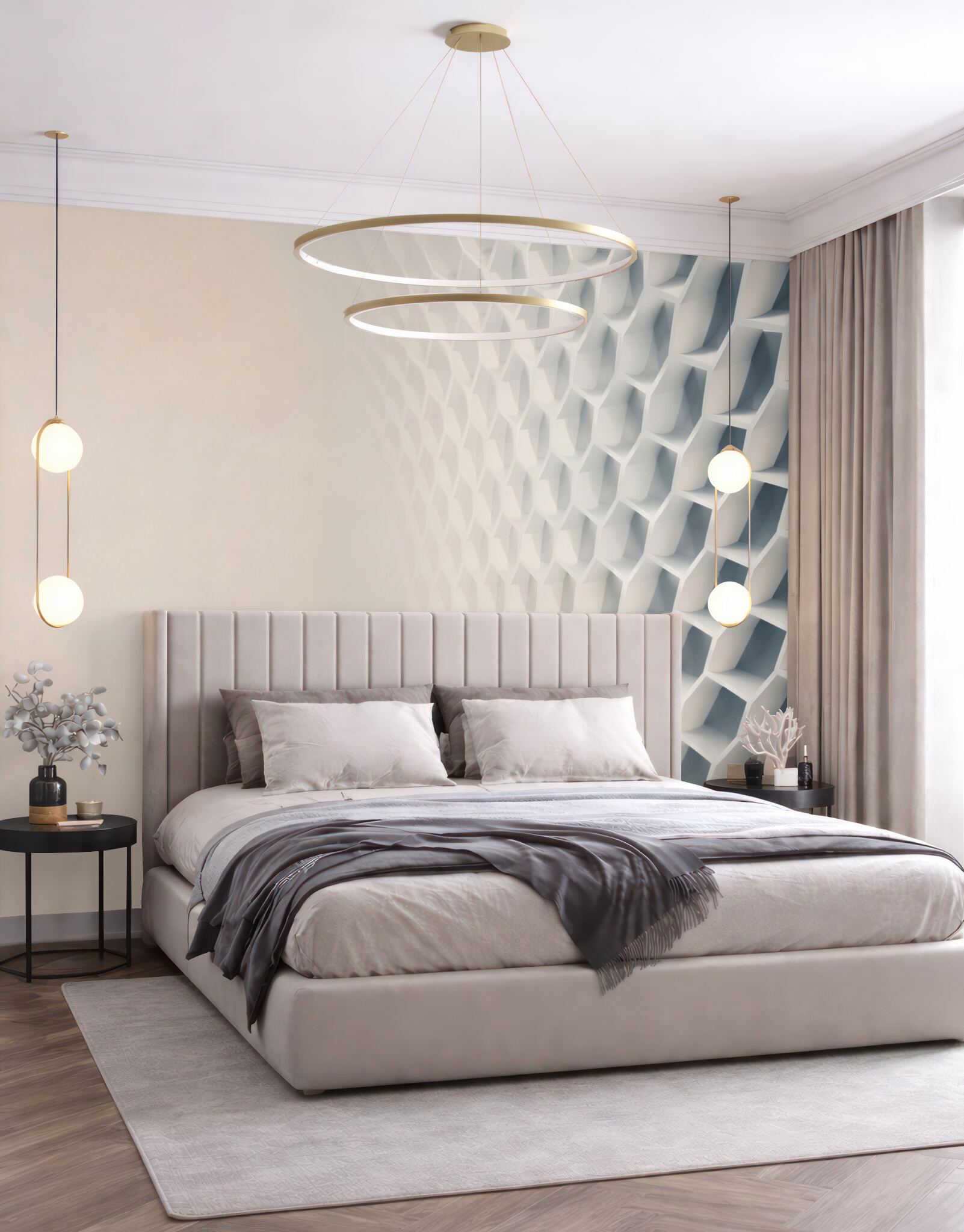 Fototapeta geometryczna struktura 3D biała nowoczesna do minimalistycznego wnętrza?v23