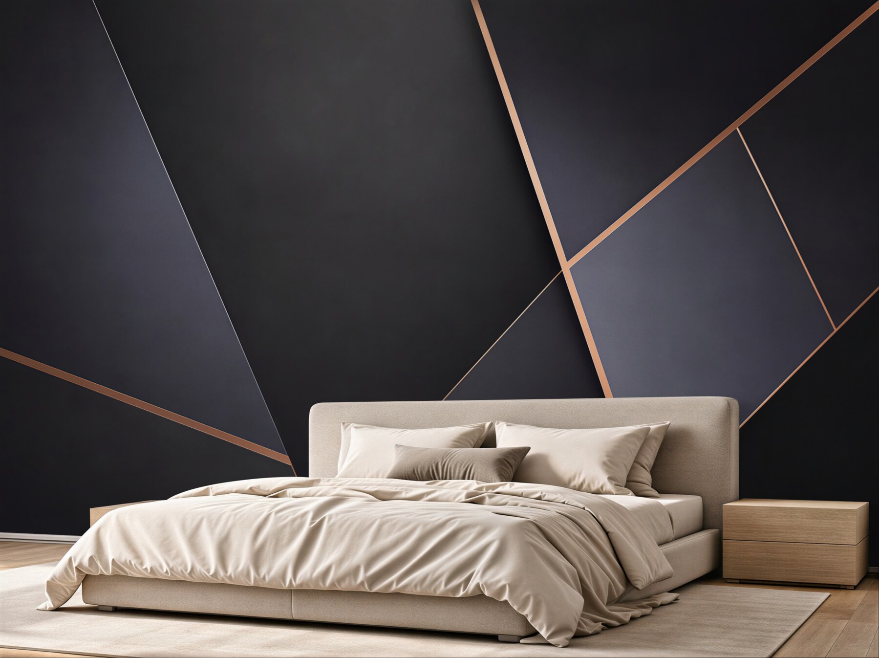 Fototapeta geometryczna abstrakcja czarna ze złotymi liniami nowoczesna?v23