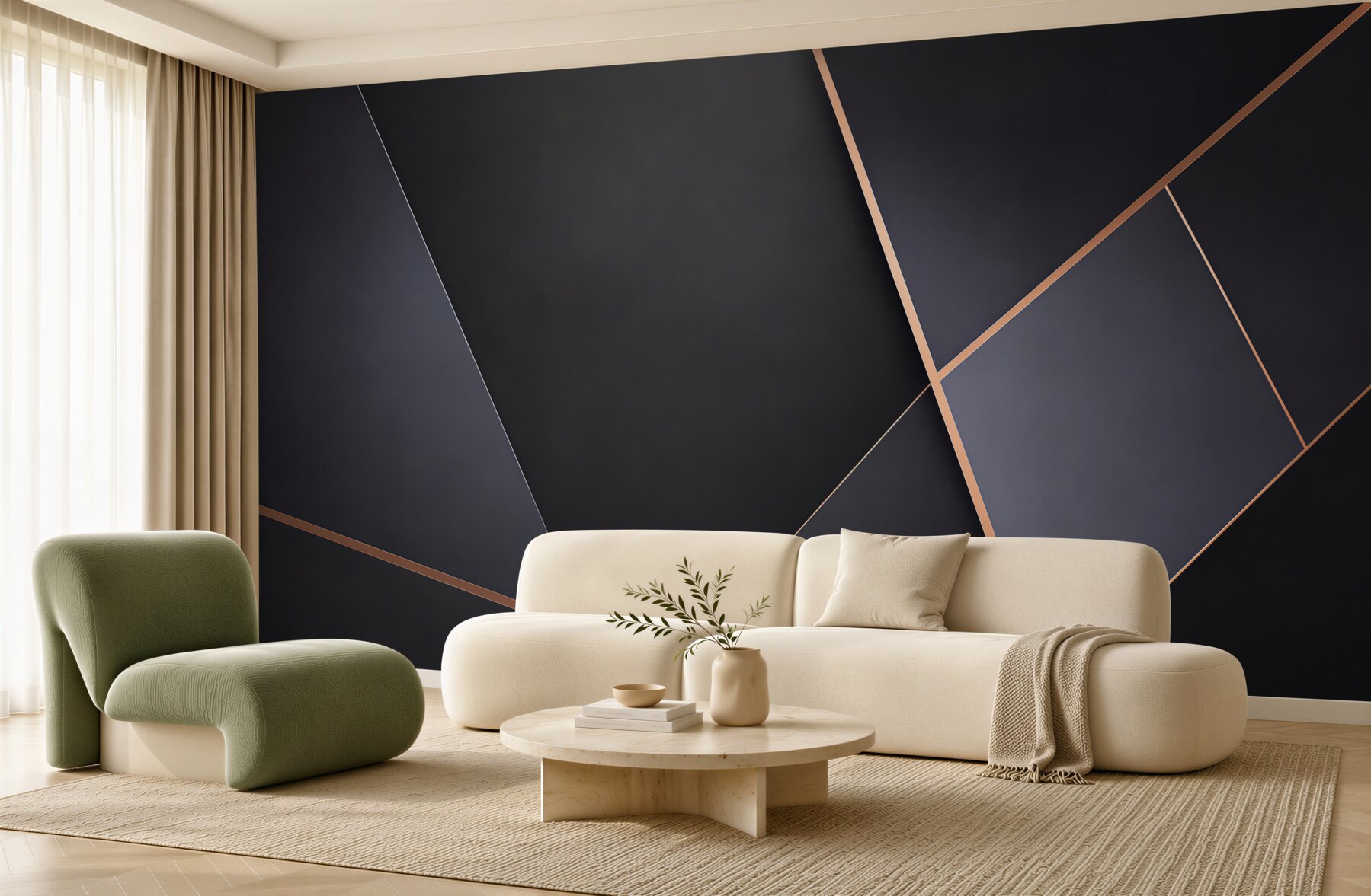 Fototapeta geometryczna abstrakcja czarna ze złotymi liniami nowoczesna?v23