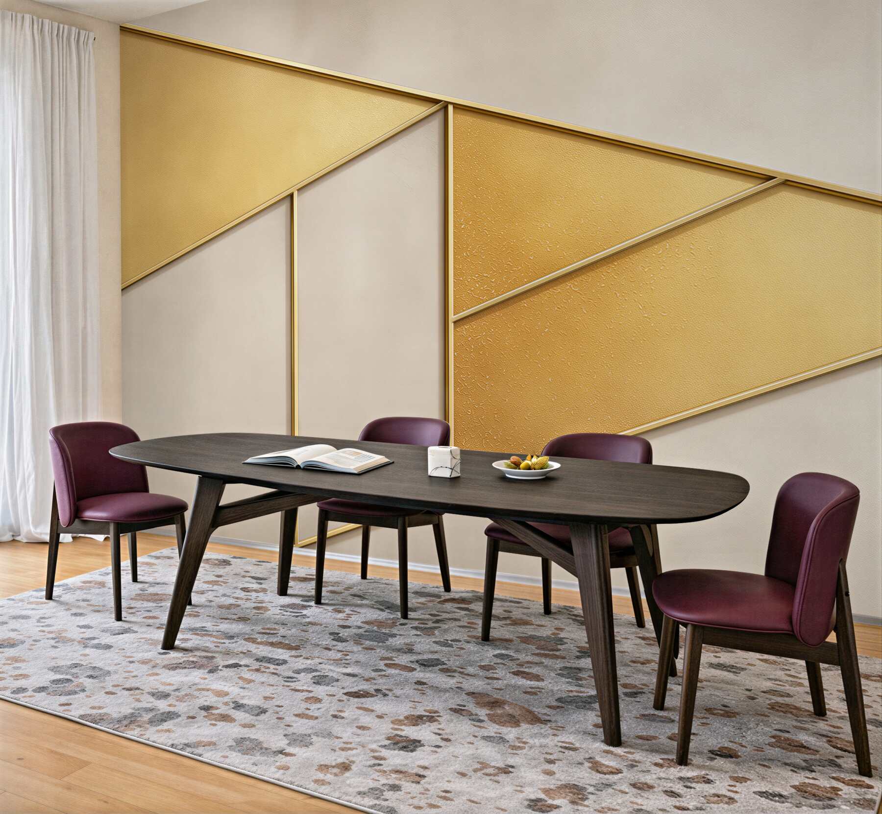 Fototapeta geometryczne panele złote i beżowe eleganckie do salonu?v23