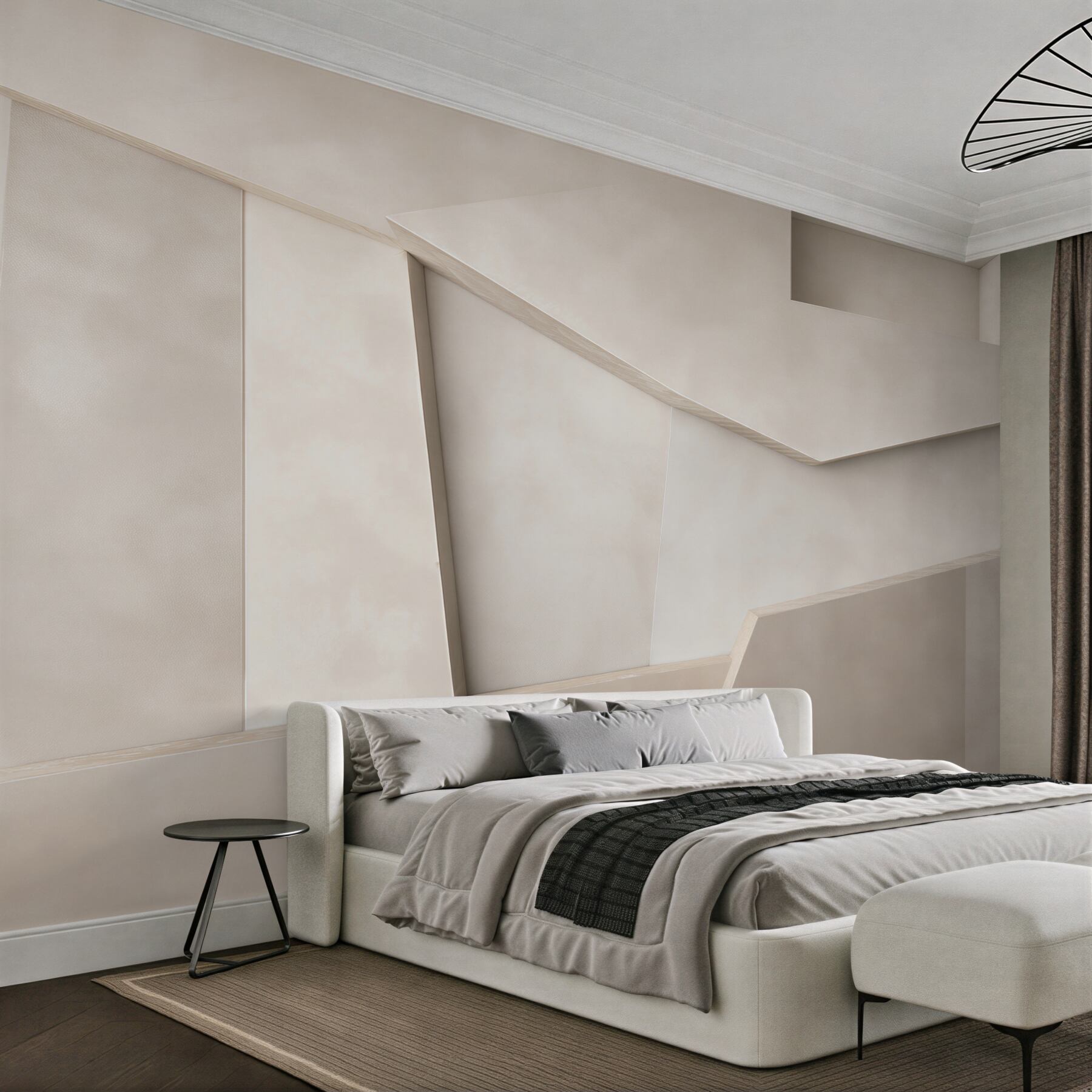 Fototapeta abstrakcyjne panele 3D beżowe nowoczesne do minimalistycznego wnętrza?v23