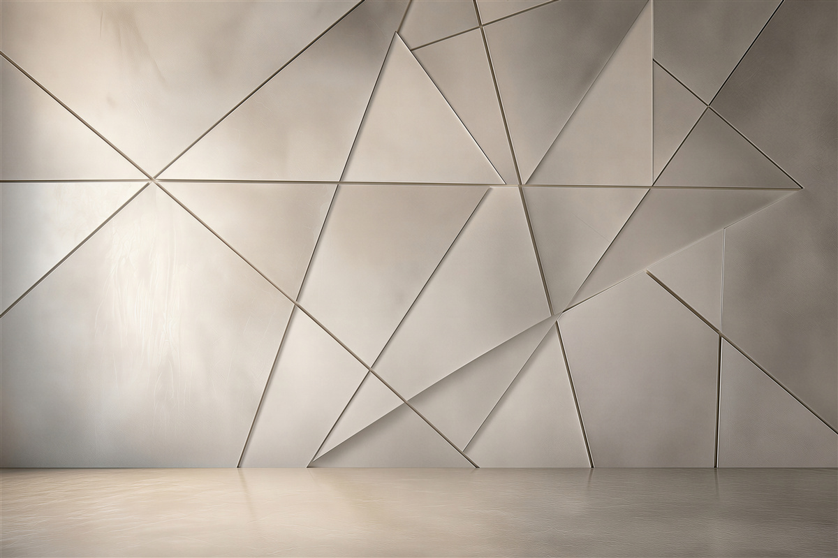 Fototapeta geometryczne trójkąty beżowe 3D do nowoczesnego wnętrza