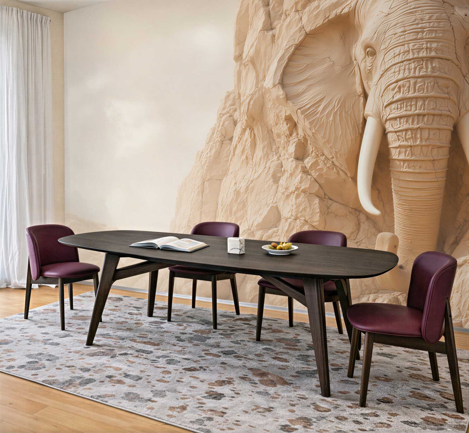 Fototapeta słoń w skale beżowy relief 3D do eleganckiego salonu?v23