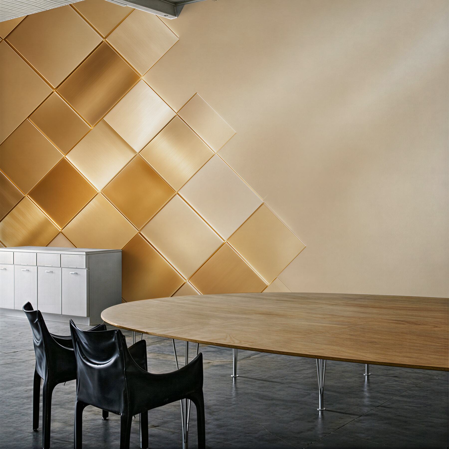 Fototapeta złote geometryczne panele 3D nowoczesna abstrakcja glamour?v23