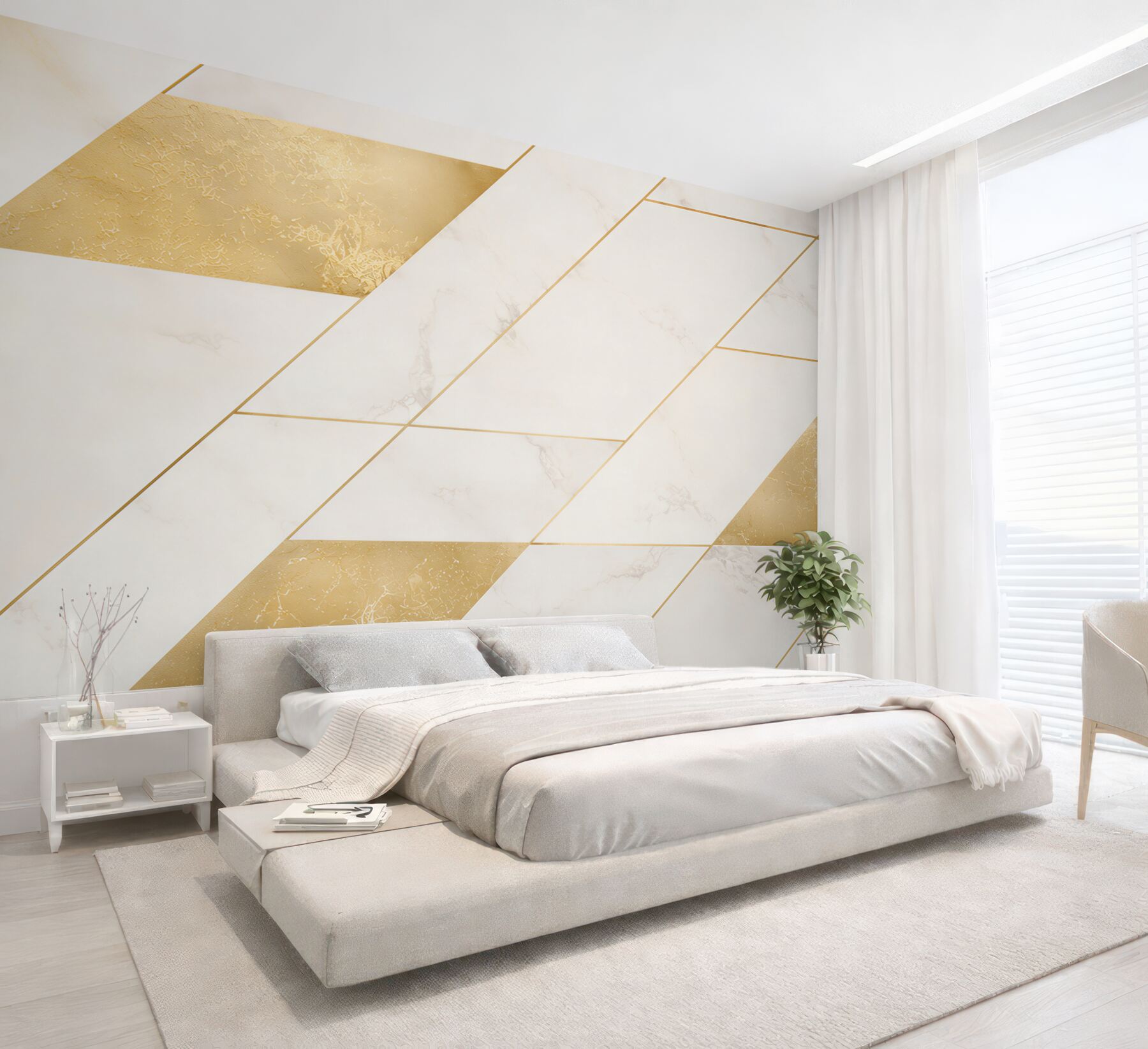 Fototapeta geometryczny marmur biało złoty nowoczesny wzór glamour?v23