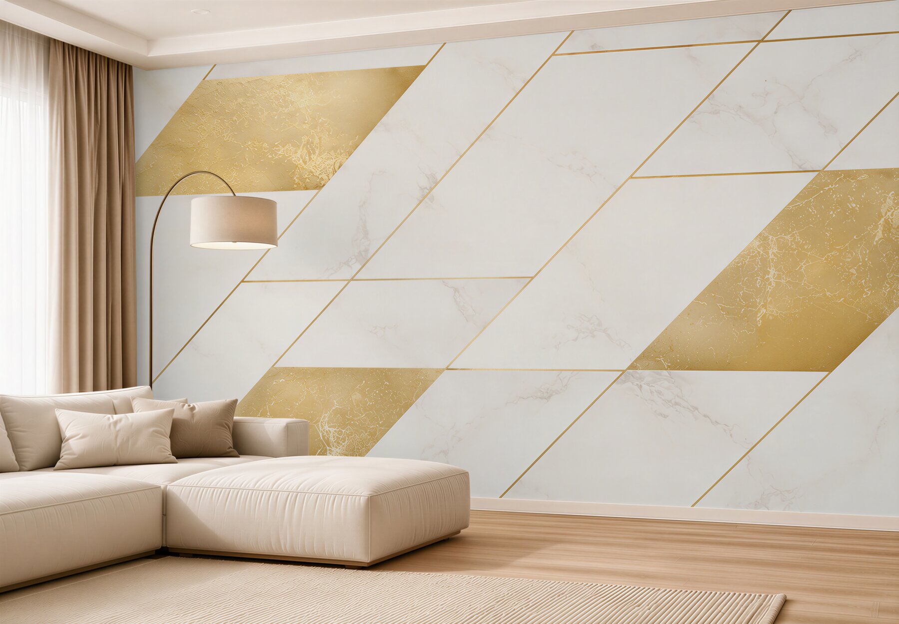Fototapeta geometryczny marmur biało złoty nowoczesny wzór glamour?v23