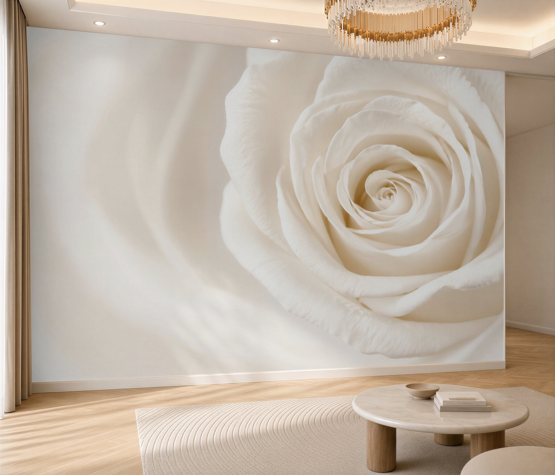 Fototapeta biała róża makro delikatna elegancja do sypialni?v23