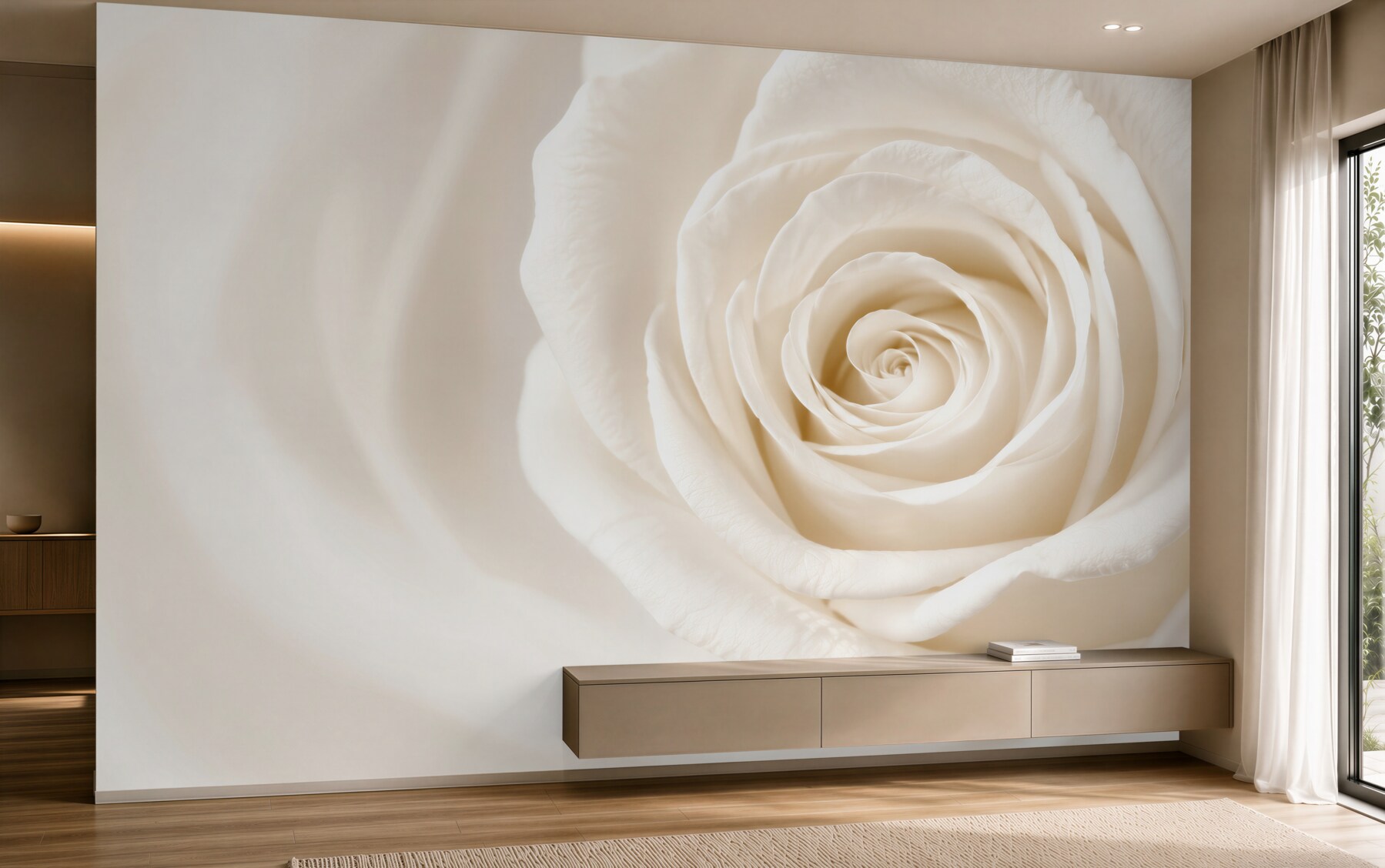 Fototapeta biała róża makro delikatna elegancja do sypialni?v23