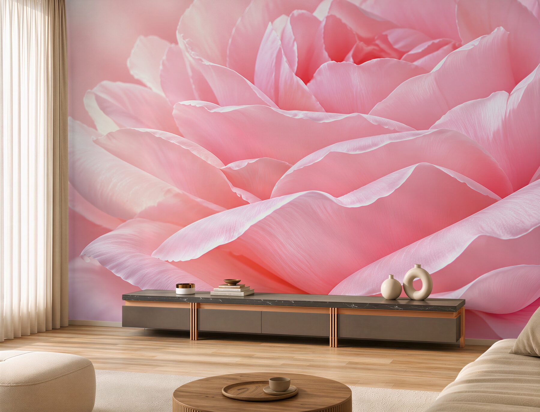 Fototapeta różowe płatki róży makro subtelna do sypialni?v23