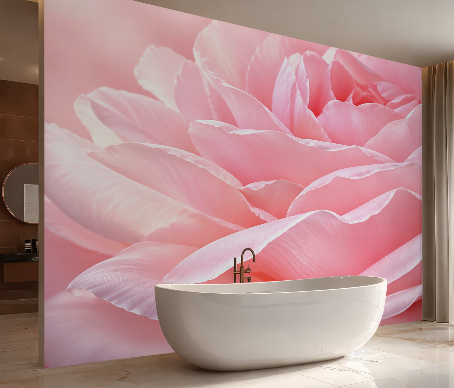Fototapeta różowe płatki róży makro subtelna do sypialni?v23