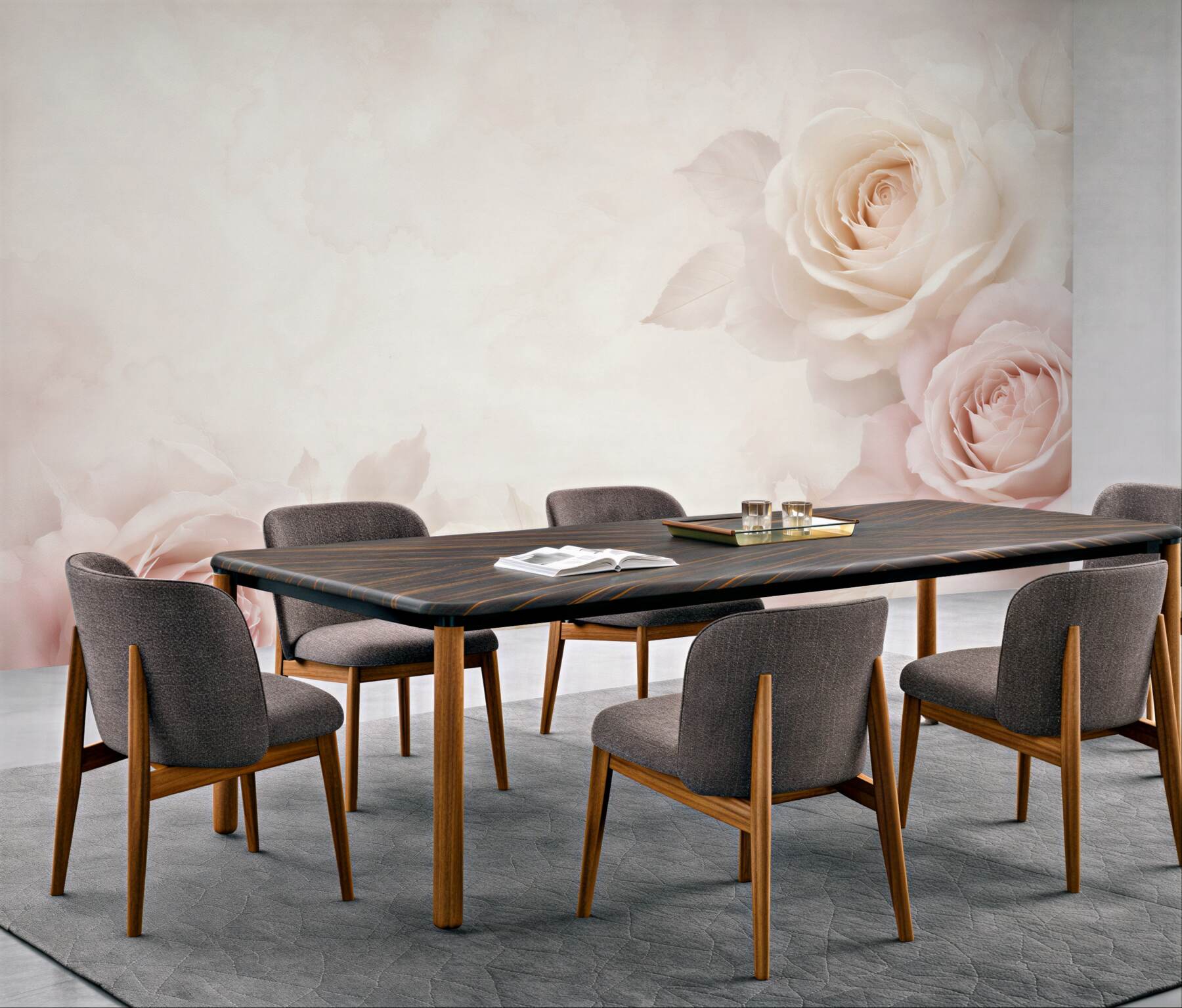 Fototapeta delikatne róże kremowo różowe elegancka do sypialni?v23