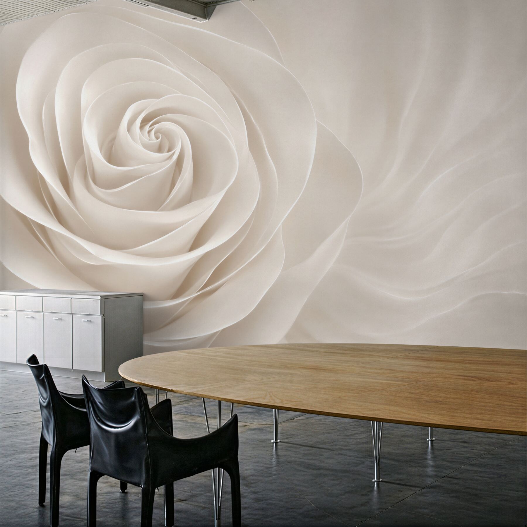 Fototapeta biała róża 3D kremowa delikatna do eleganckiej sypialni?v23