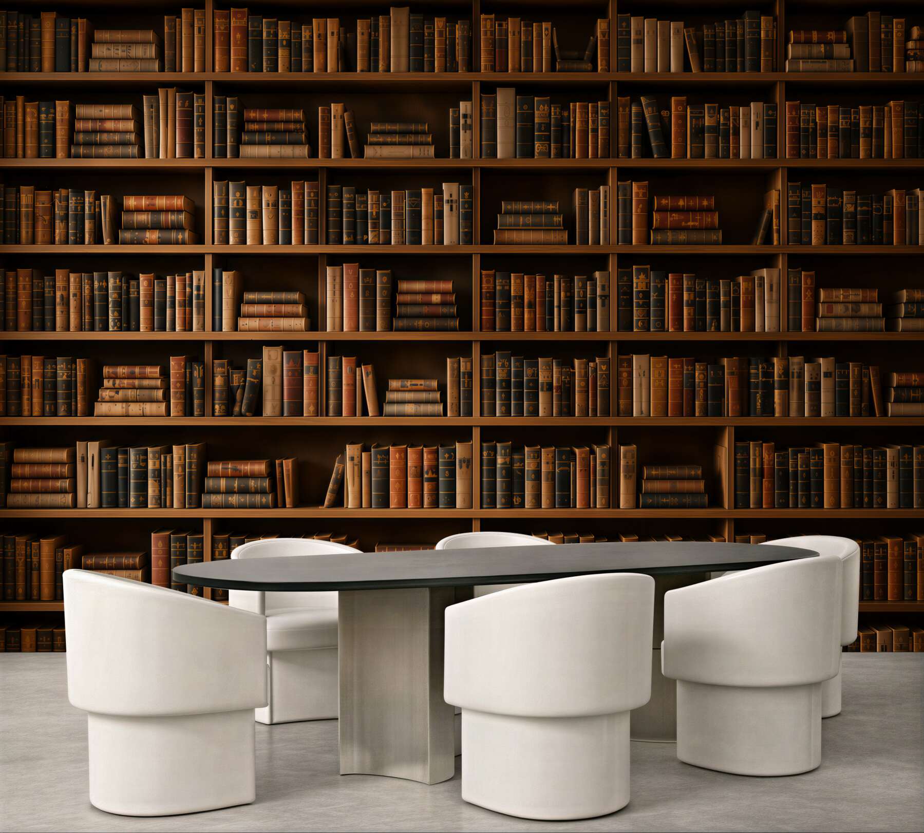 Fototapeta regał z książkami brązowa biblioteka w klasycznym stylu?v23