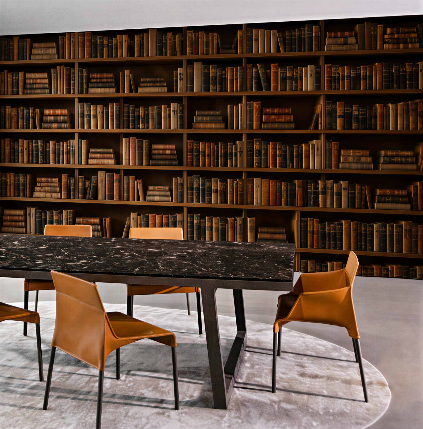 Fototapeta regał z książkami brązowa biblioteka w klasycznym stylu?v23