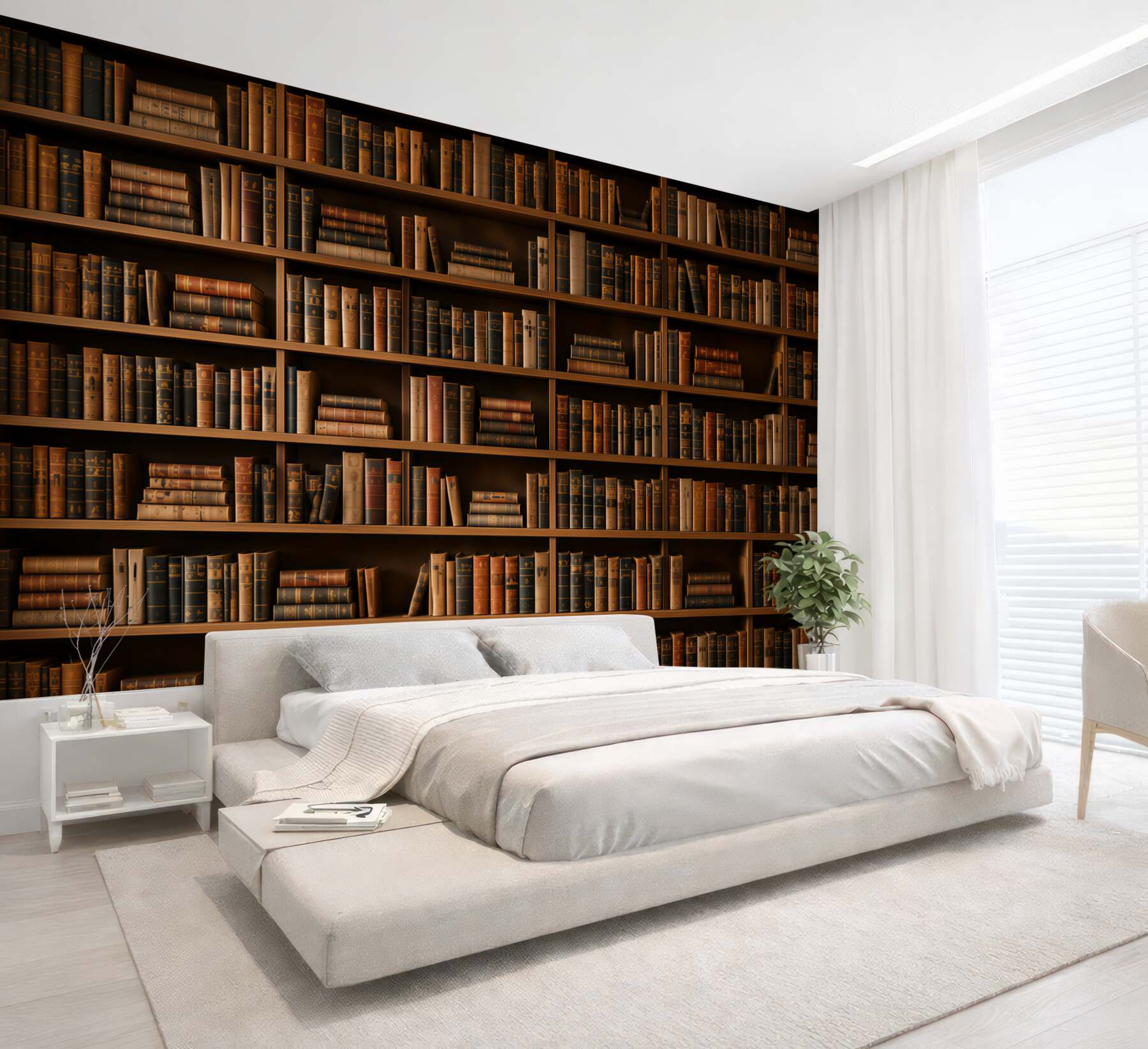Fototapeta regał z książkami brązowa biblioteka w klasycznym stylu?v23