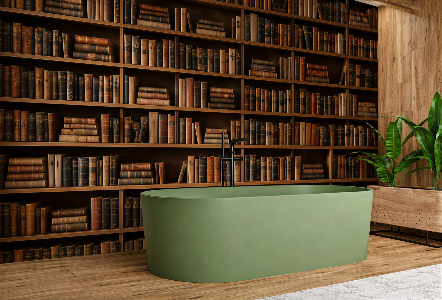 Fototapeta regał z książkami brązowa biblioteka w klasycznym stylu?v23
