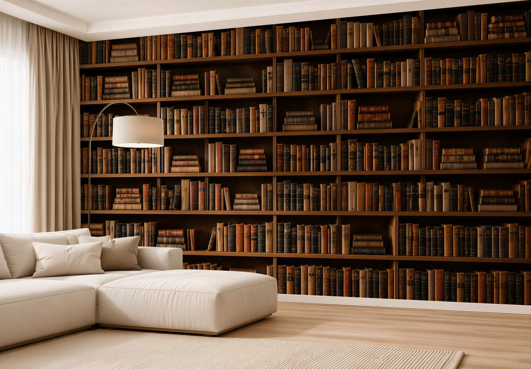 Fototapeta regał z książkami brązowa biblioteka w klasycznym stylu?v23
