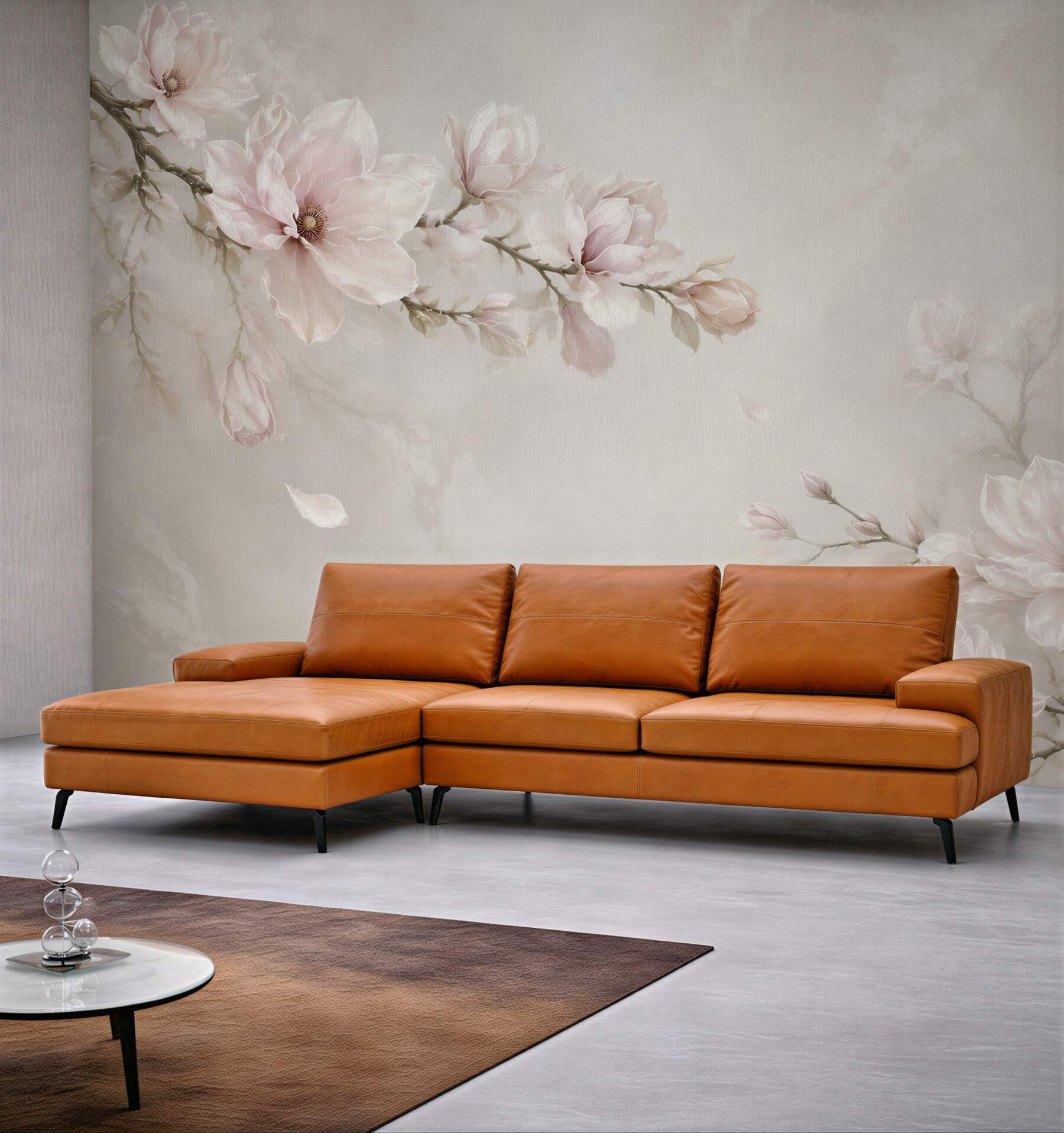 Fototapeta kwitnące magnolie pudrowy róż na jasnym tle elegancka?v23