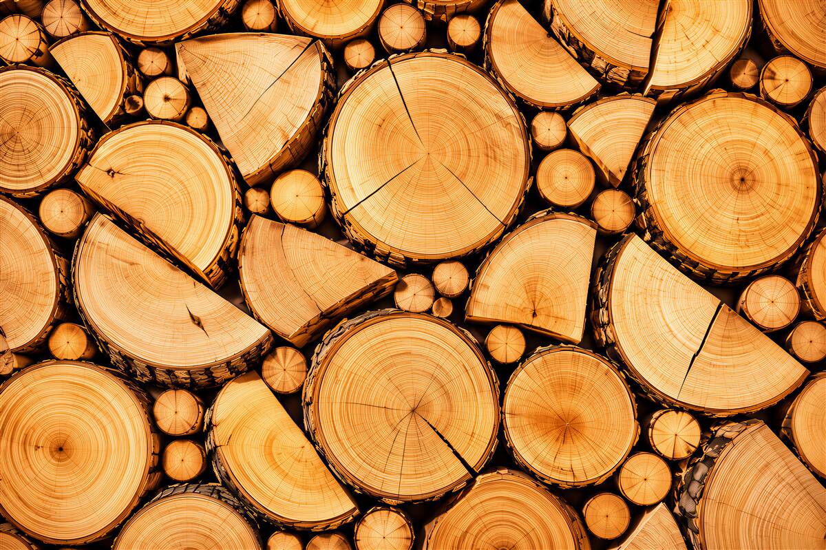 Fototapeta przekrój pni drewna naturalny wzór rustykalny