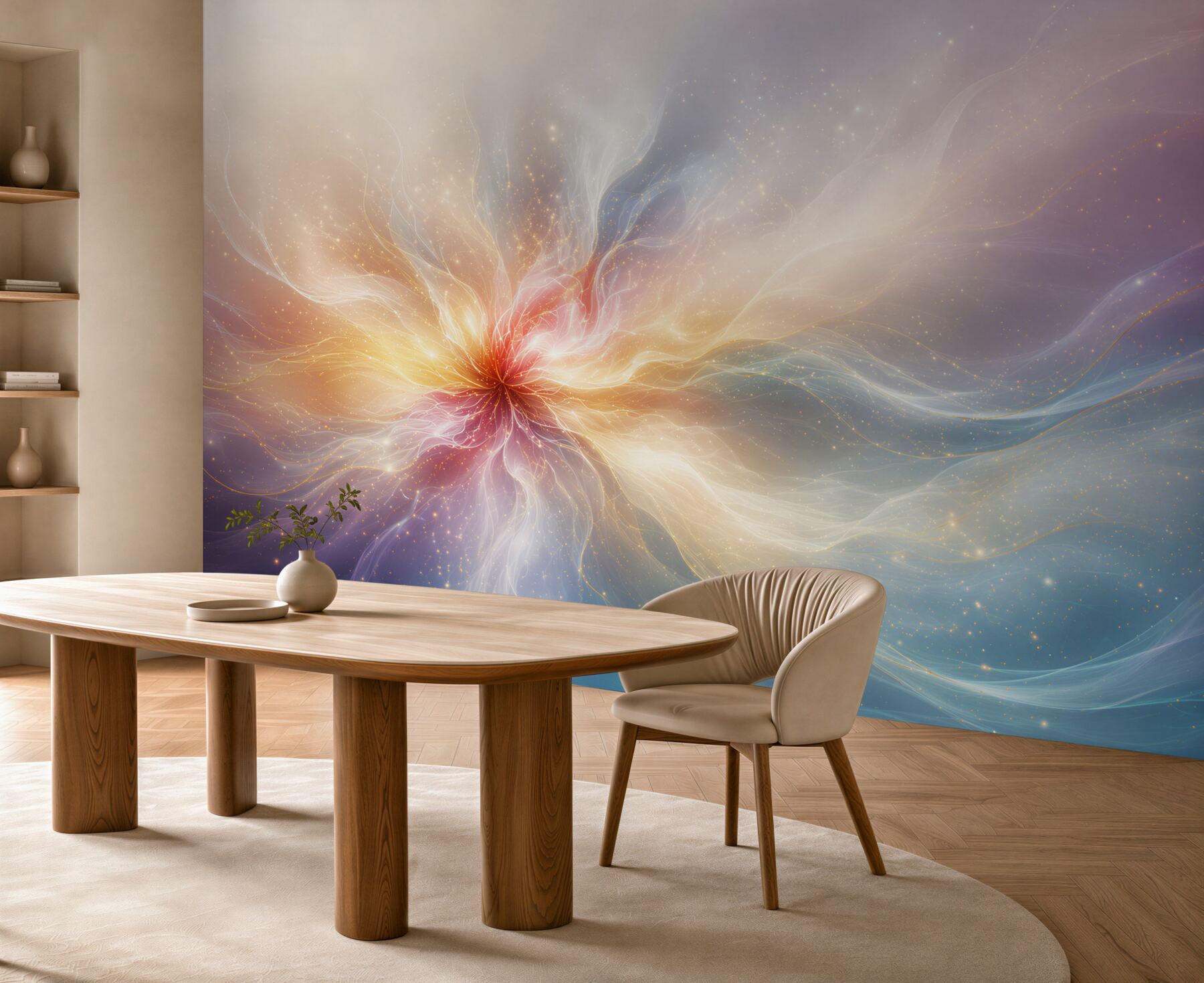 Fototapeta abstrakcyjny kwiat pastelowy z delikatnymi świetlnymi smugami?v23
